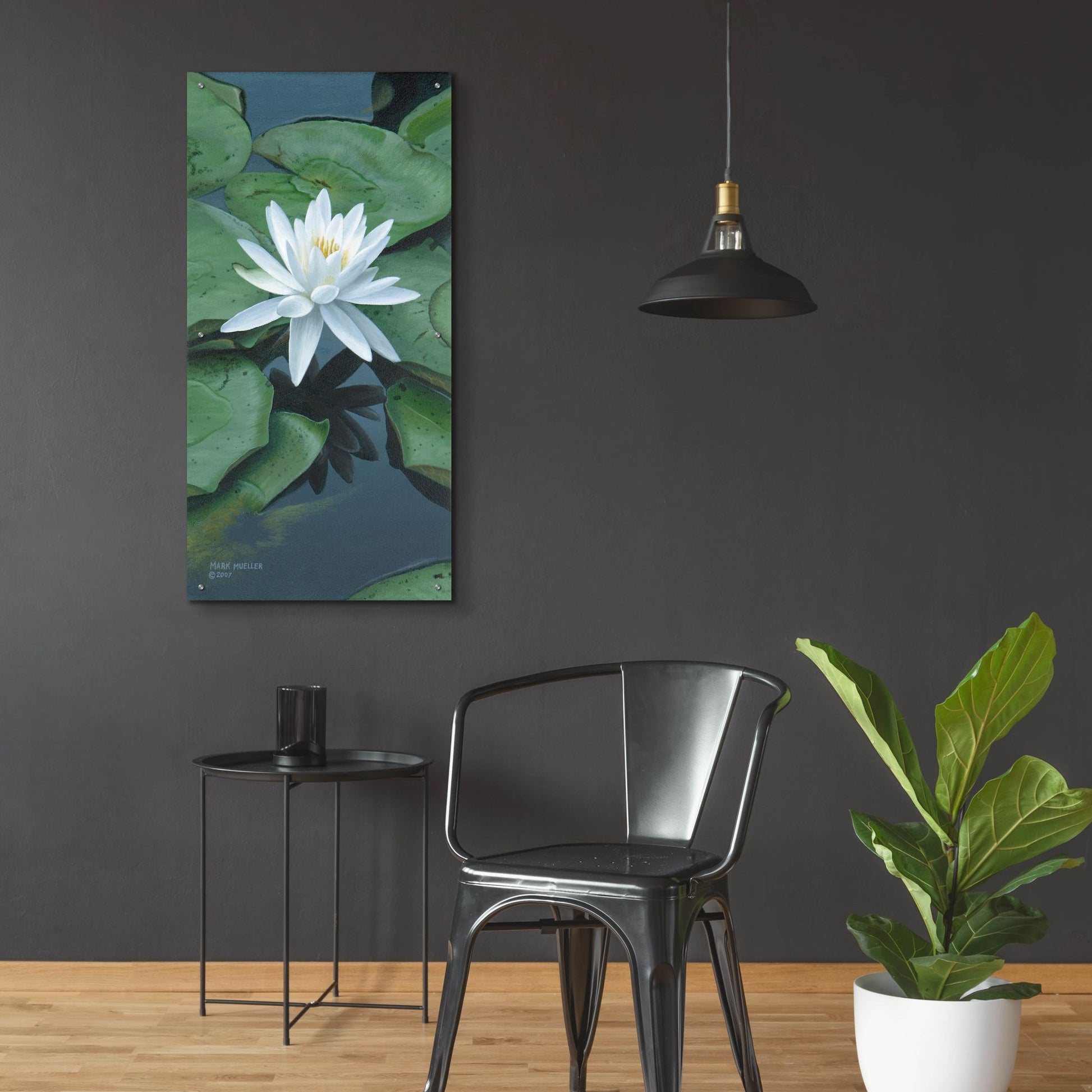 Epic Art 'Early to Rise - Water Lily' by Mark Mueller Wildlife Art, Acrylic Glass Wall Art,24x48