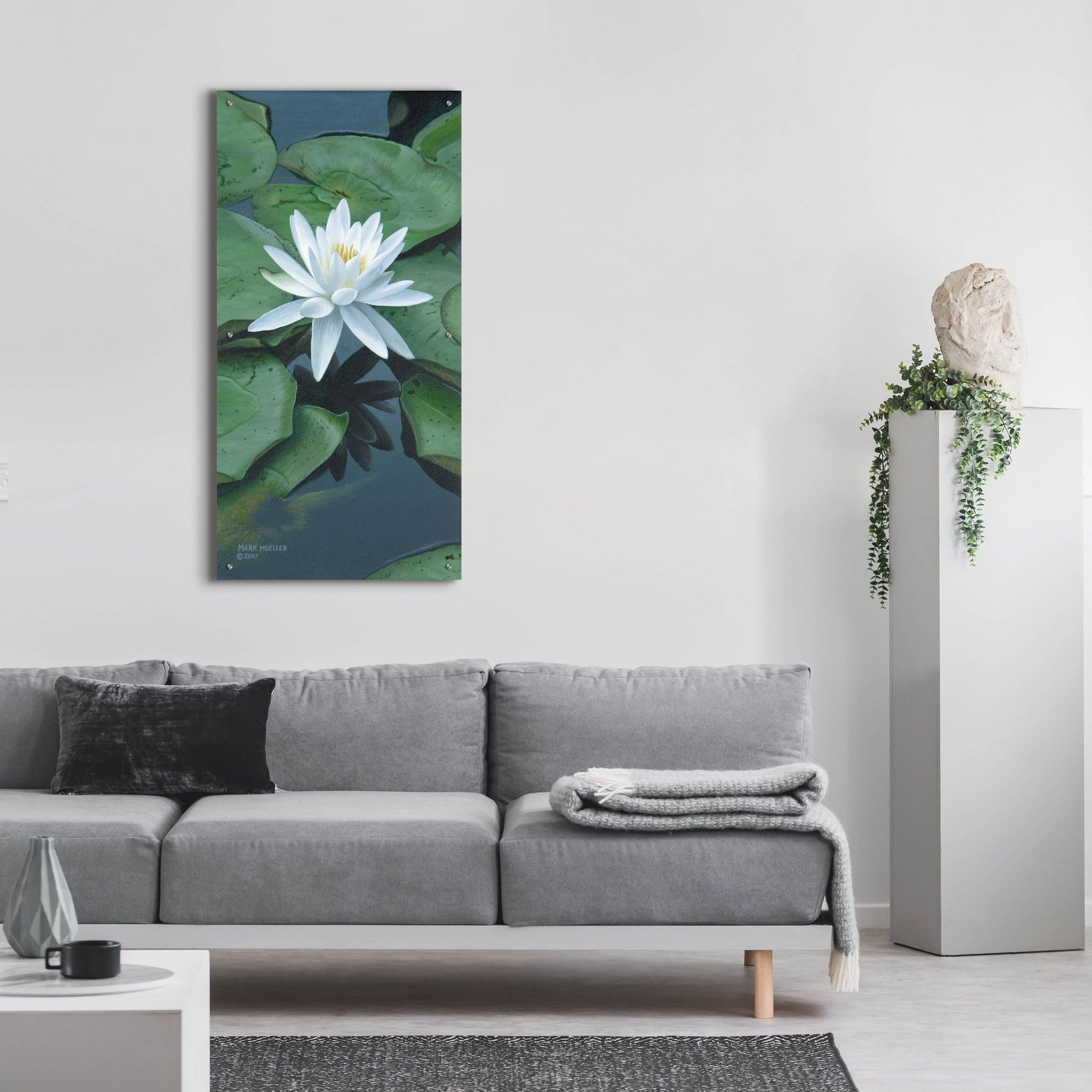 Epic Art 'Early to Rise - Water Lily' by Mark Mueller Wildlife Art, Acrylic Glass Wall Art,24x48