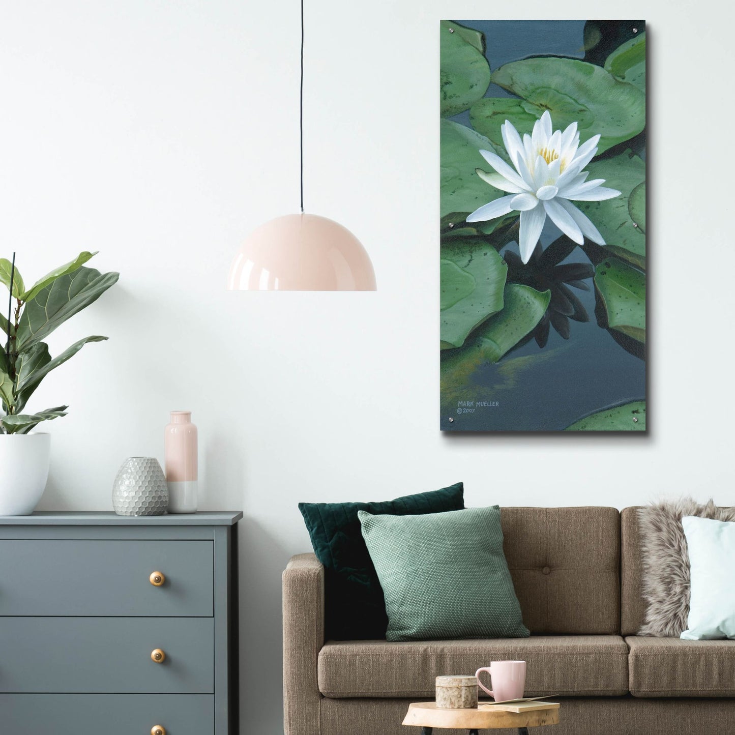 Epic Art 'Early to Rise - Water Lily' by Mark Mueller Wildlife Art, Acrylic Glass Wall Art,24x48