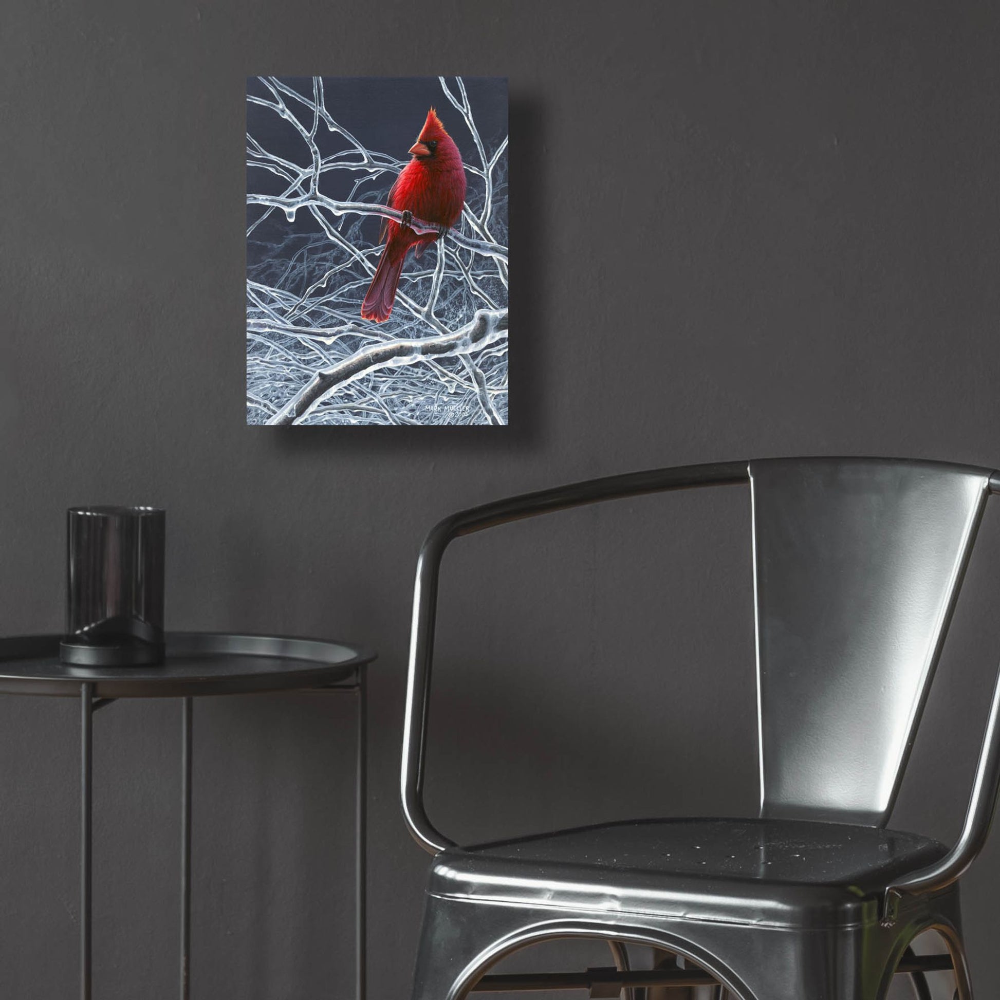 Epic Art 'Fire and Ice - Cardinal' by Mark Mueller Wildlife Art, Acrylic Glass Wall Art,12x16