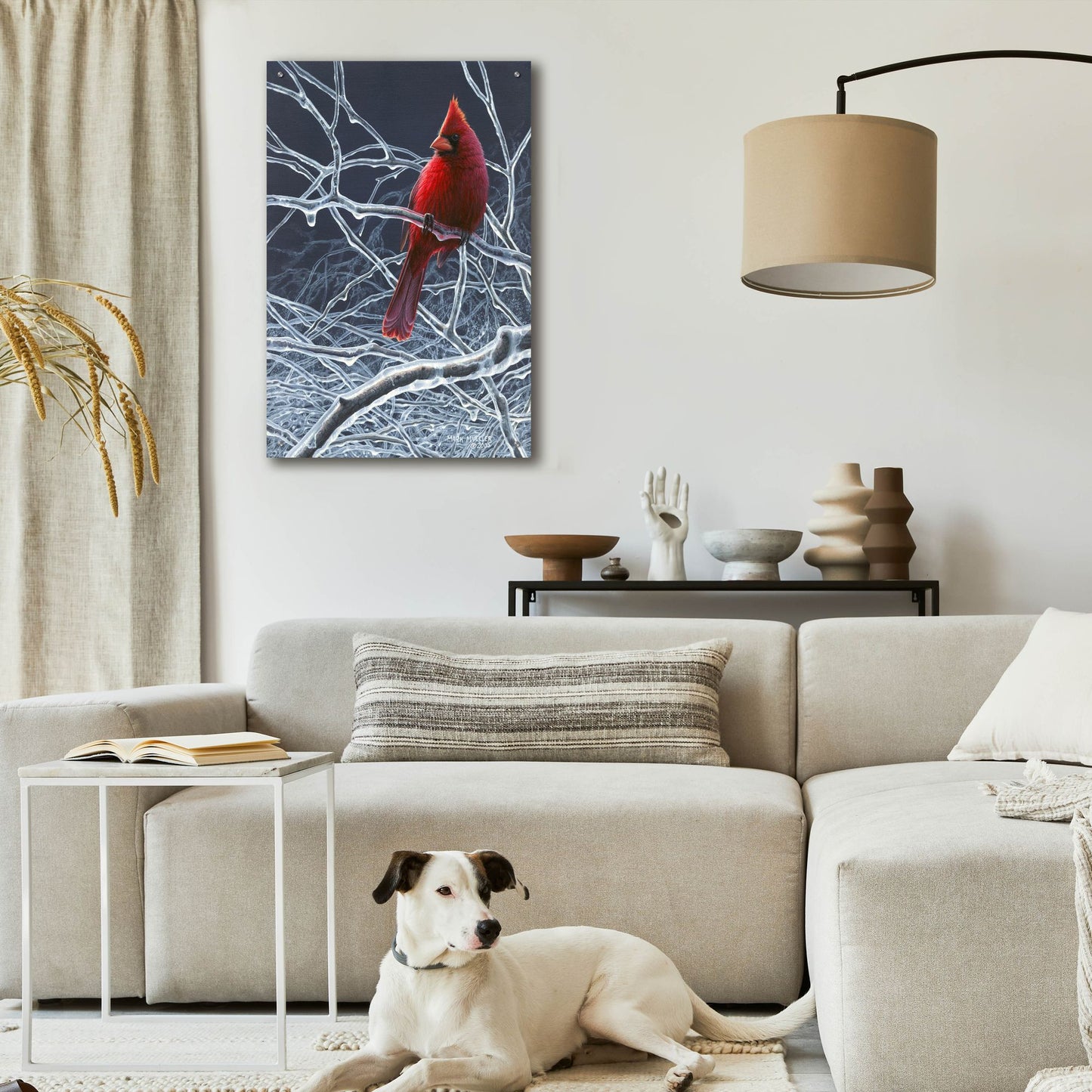 Epic Art 'Fire and Ice - Cardinal' by Mark Mueller Wildlife Art, Acrylic Glass Wall Art,24x36