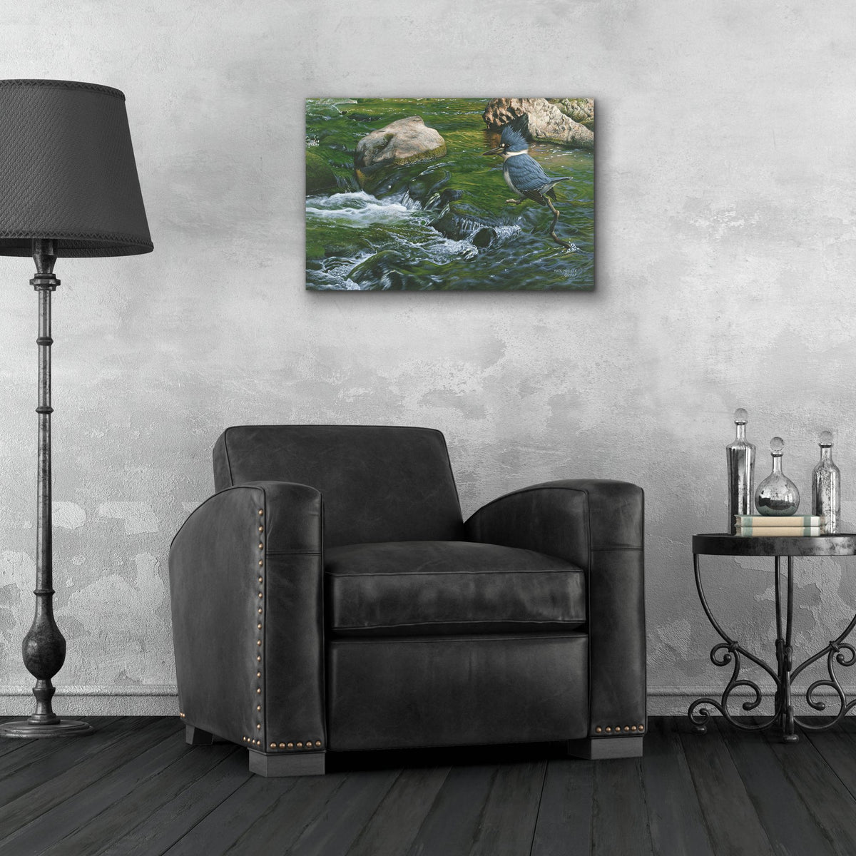 Epic Art 'Fishin' Hole - Kingfisher' by Mark Mueller Wildlife Art, Acrylic Glass Wall Art,24x16