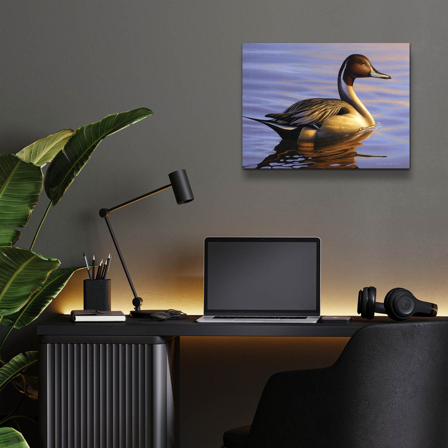 Epic Art 'Lone Pintail' by Mark Mueller Wildlife Art, Acrylic Glass Wall Art,16x12