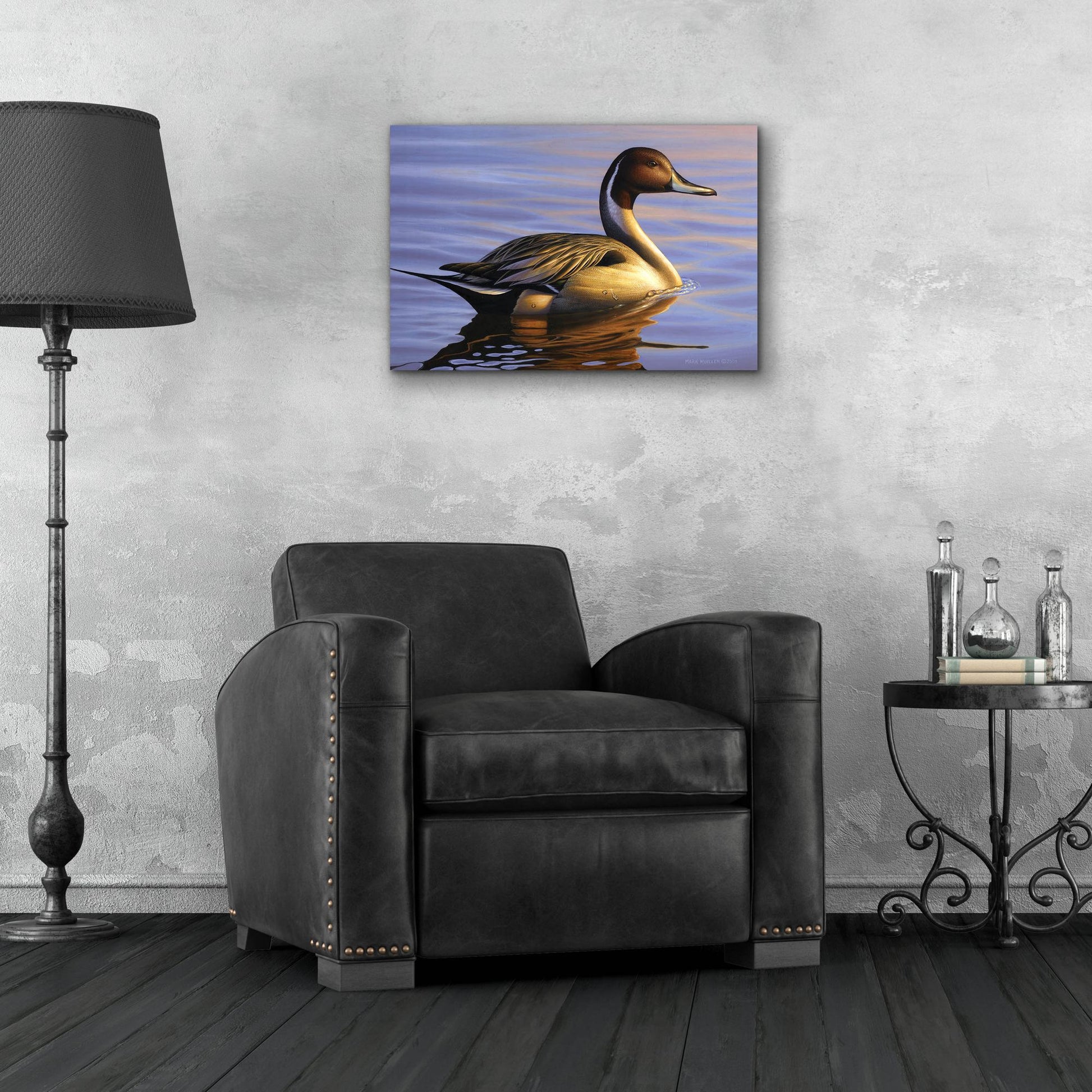 Epic Art 'Lone Pintail' by Mark Mueller Wildlife Art, Acrylic Glass Wall Art,24x16