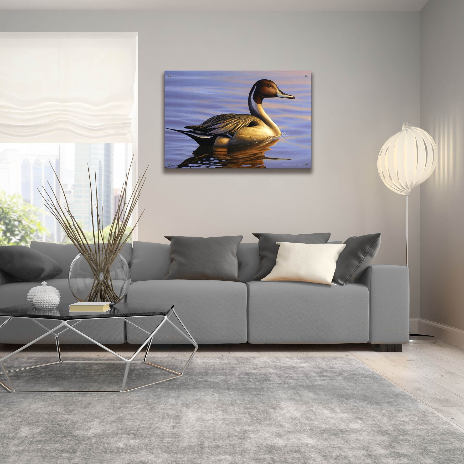 Epic Art 'Lone Pintail' by Mark Mueller Wildlife Art, Acrylic Glass Wall Art,36x24