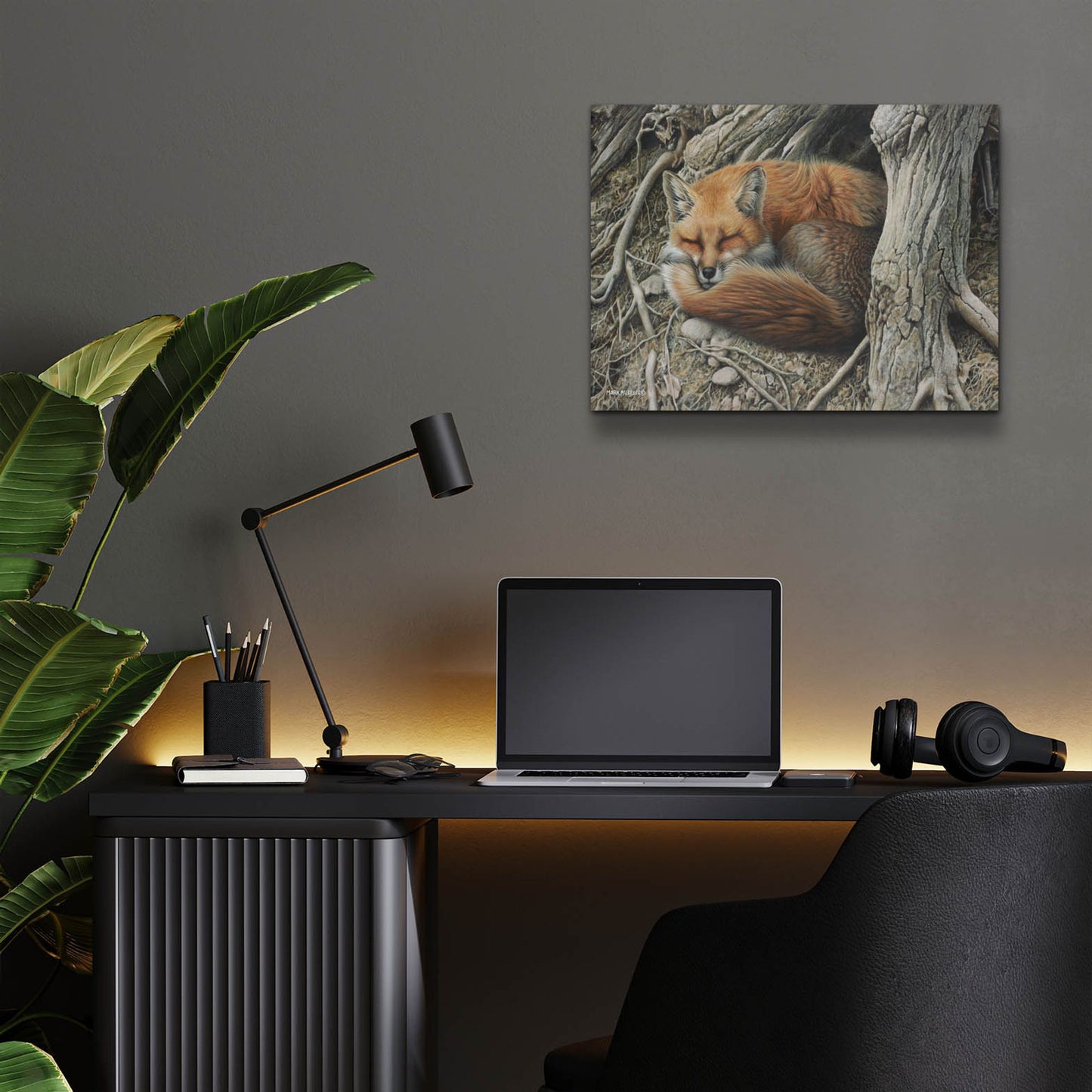 Epic Art 'Sleepy Hollow - Red Fox' by Mark Mueller Wildlife Art, Acrylic Glass Wall Art,16x12