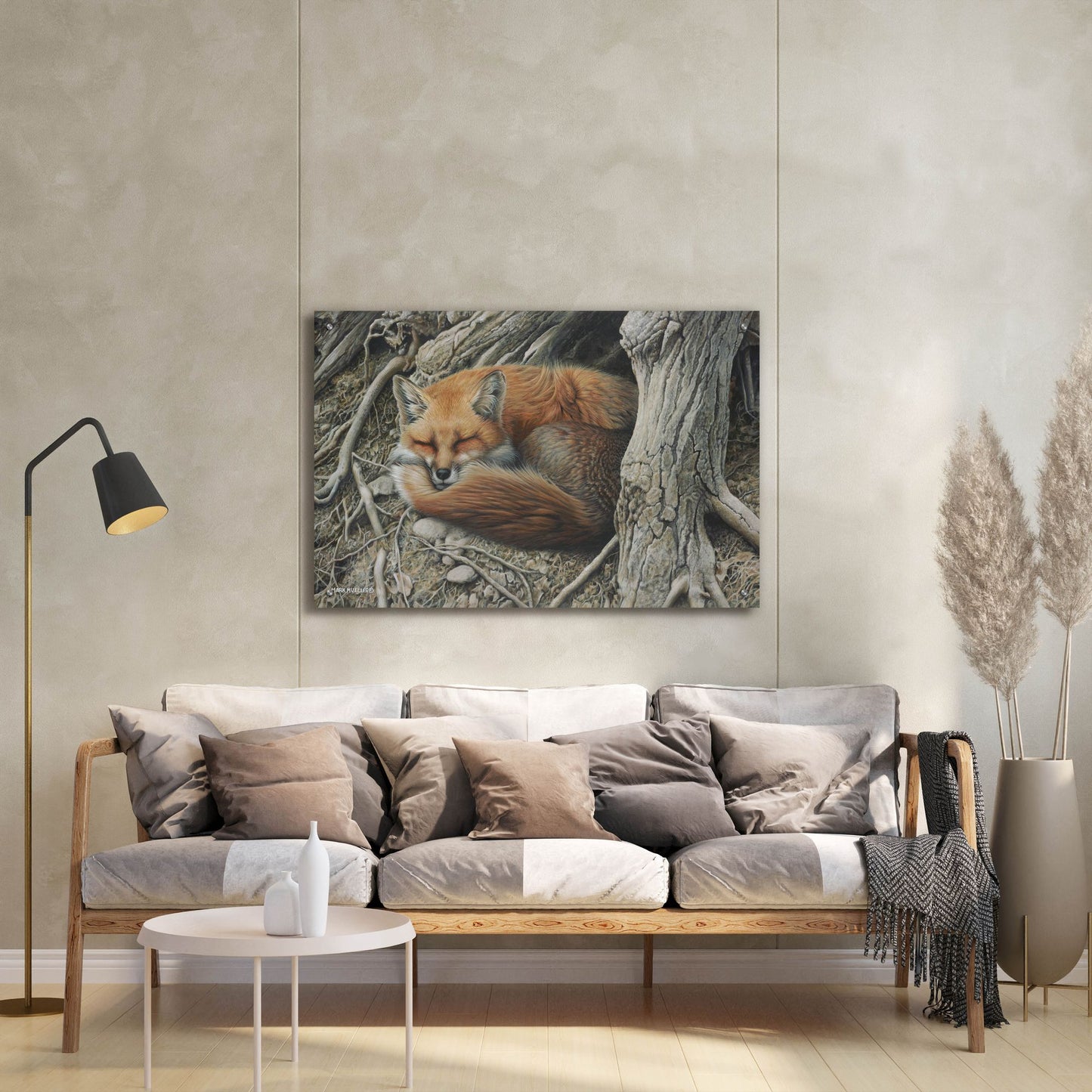 Epic Art 'Sleepy Hollow - Red Fox' by Mark Mueller Wildlife Art, Acrylic Glass Wall Art,36x24