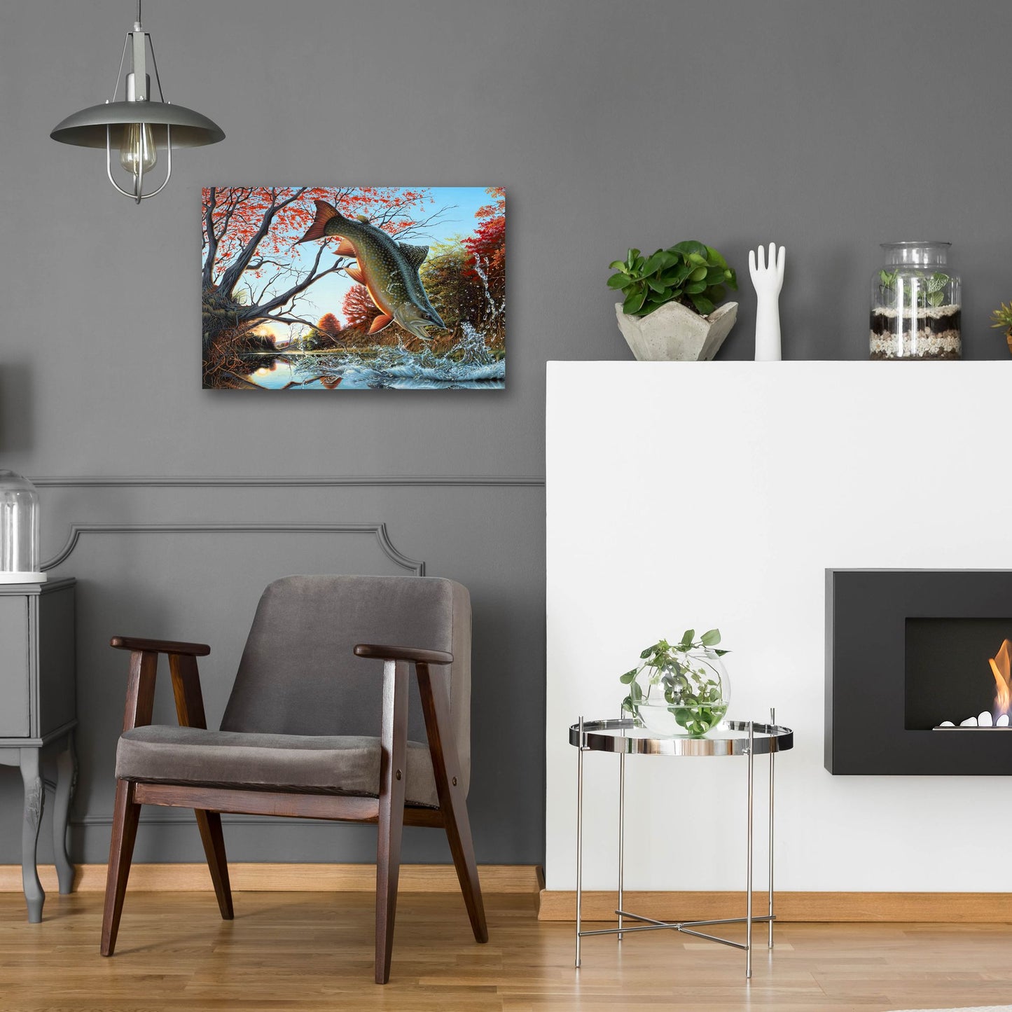 Epic Art 'Splash of Color - Brook Trout' by Mark Mueller Wildlife Art, Acrylic Glass Wall Art,24x16