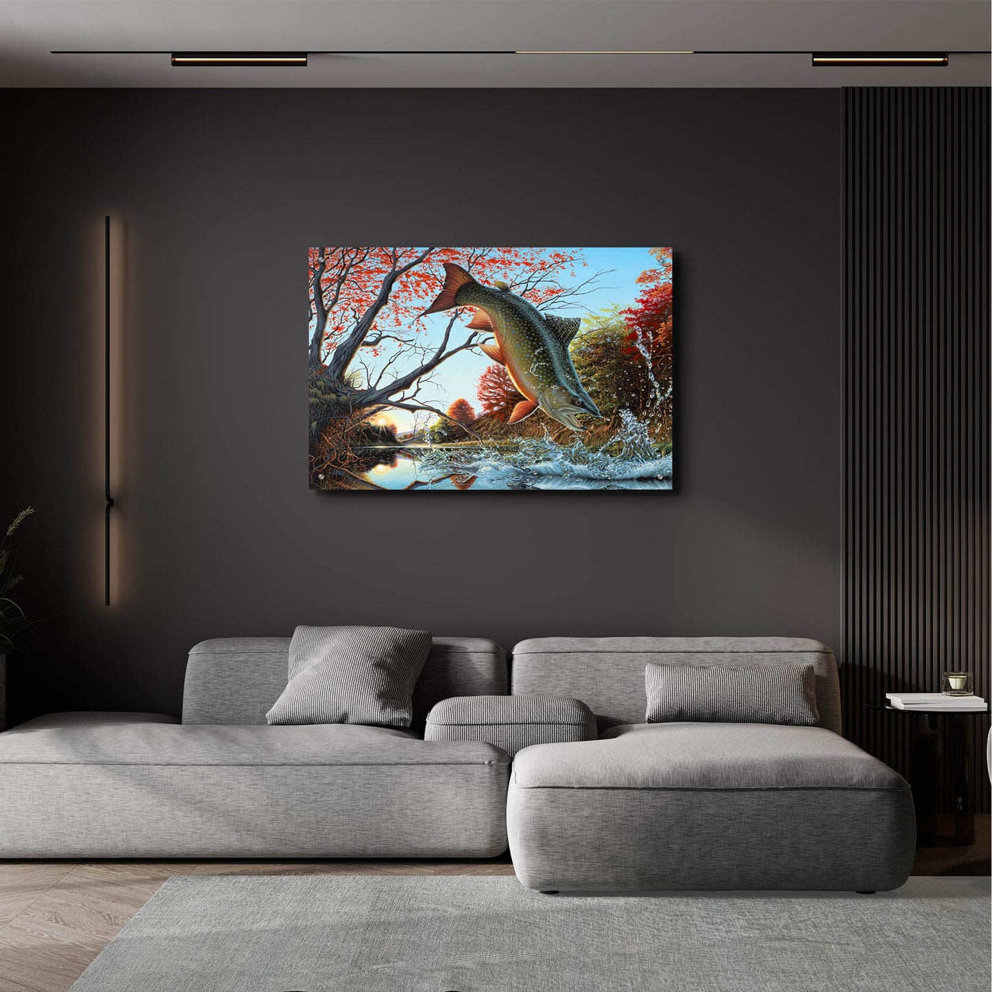 Epic Art 'Splash of Color - Brook Trout' by Mark Mueller Wildlife Art, Acrylic Glass Wall Art,36x24