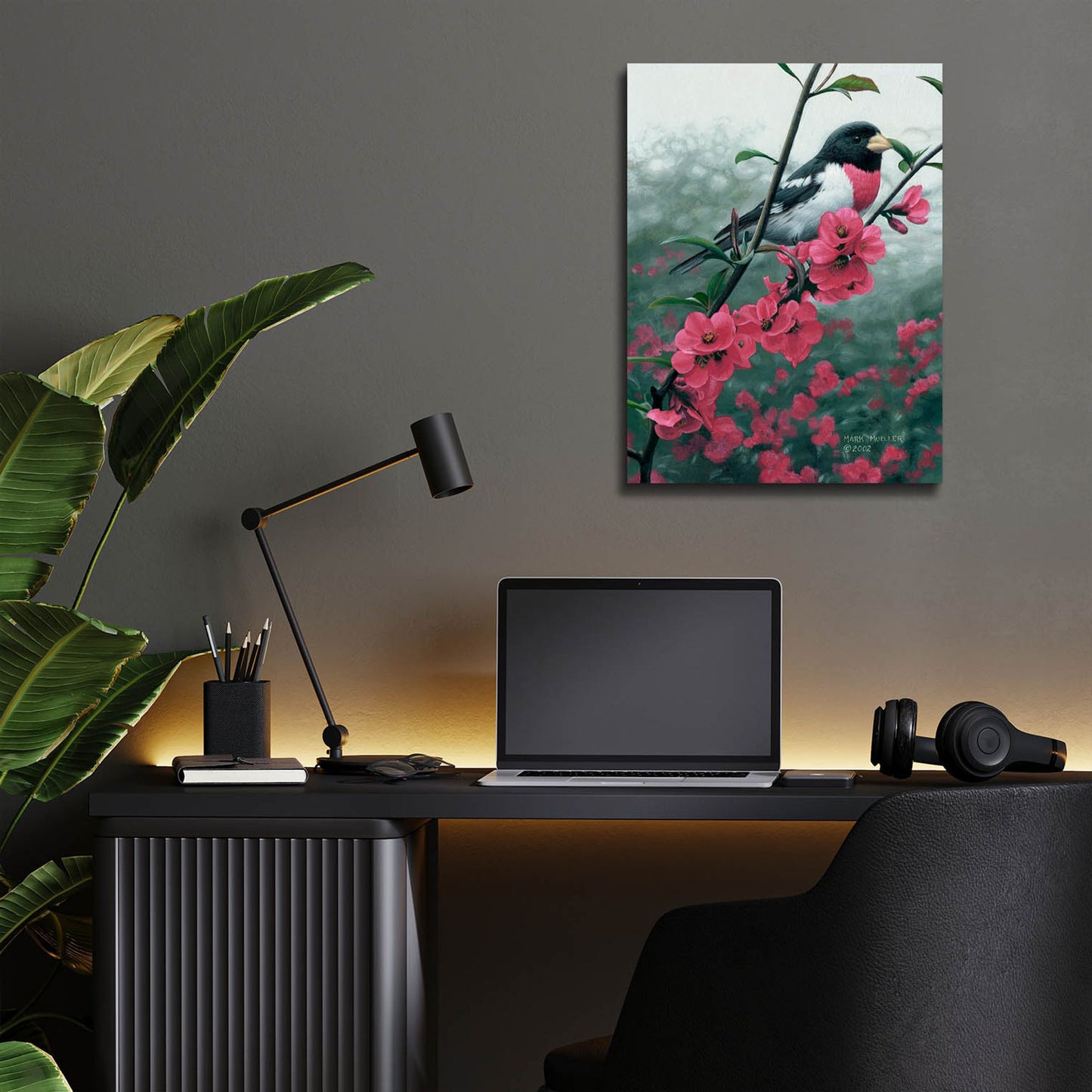 Epic Art 'Spring - Rose-breasted Grosbeak' by Mark Mueller Wildlife Art, Acrylic Glass Wall Art,12x16