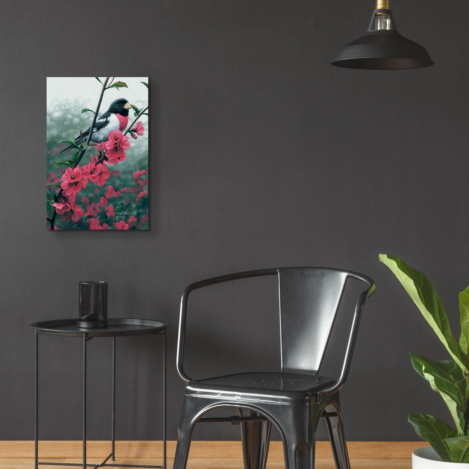 Epic Art 'Spring - Rose-breasted Grosbeak' by Mark Mueller Wildlife Art, Acrylic Glass Wall Art,16x24