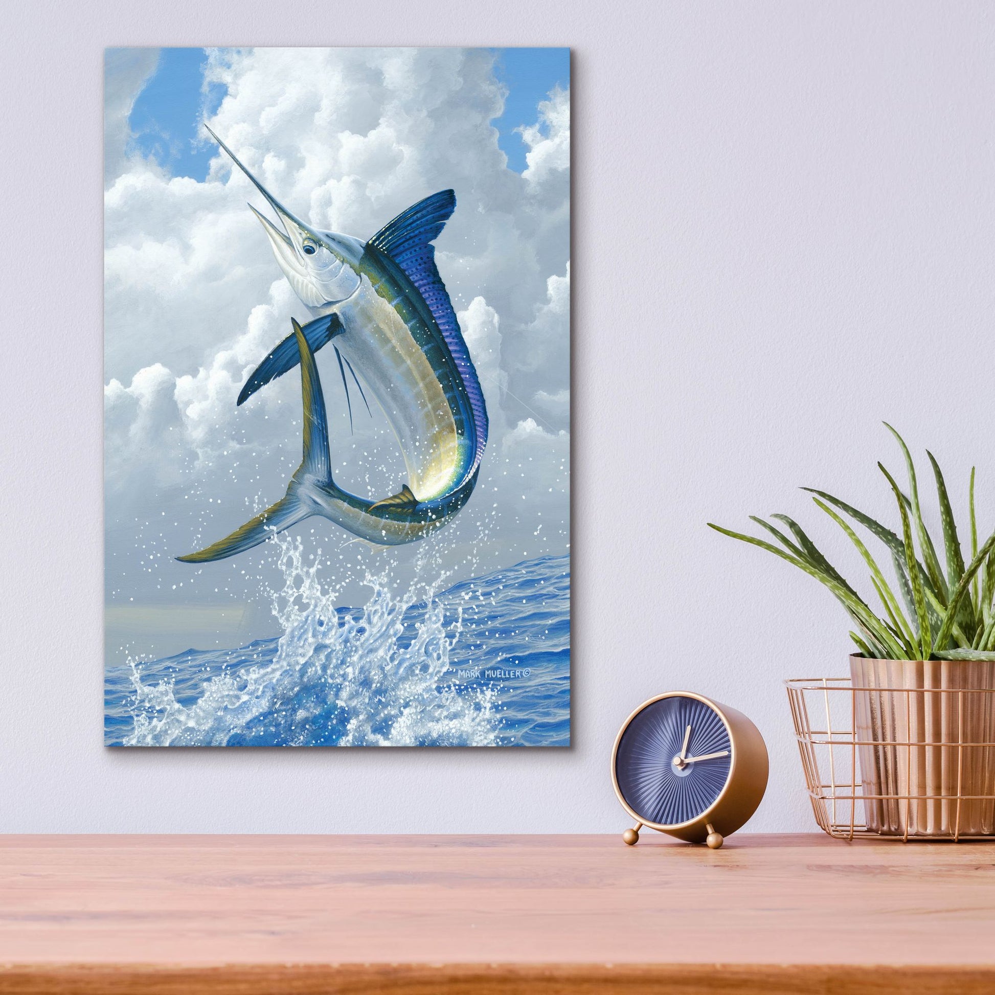 Epic Art 'White Marlin' by Mark Mueller Wildlife Art, Acrylic Glass Wall Art,12x16