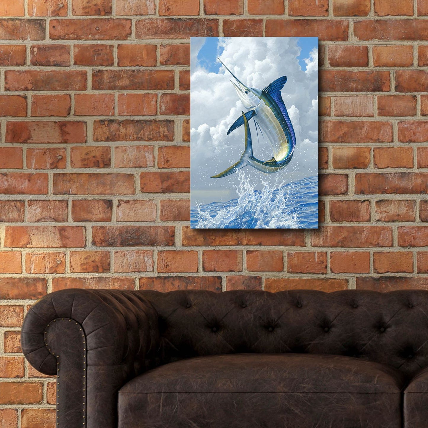 Epic Art 'White Marlin' by Mark Mueller Wildlife Art, Acrylic Glass Wall Art,16x24