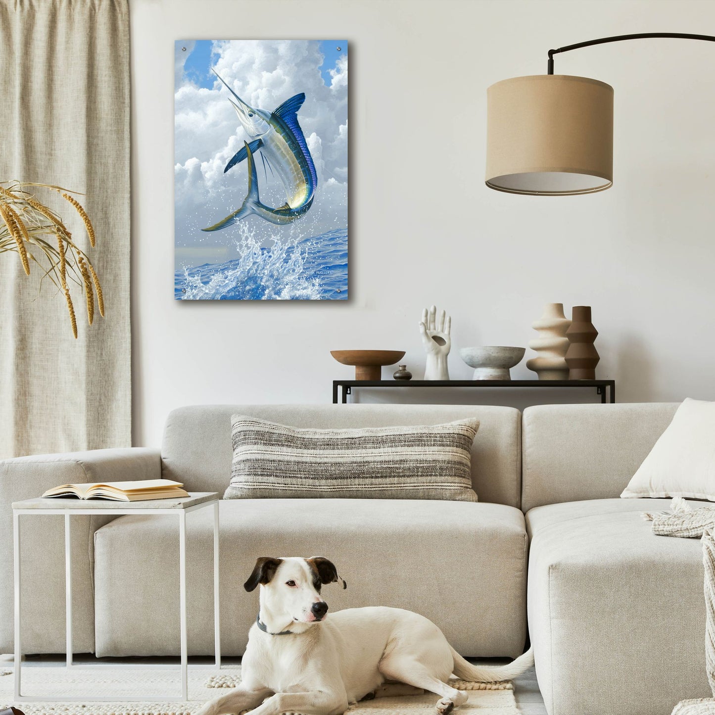 Epic Art 'White Marlin' by Mark Mueller Wildlife Art, Acrylic Glass Wall Art,24x36