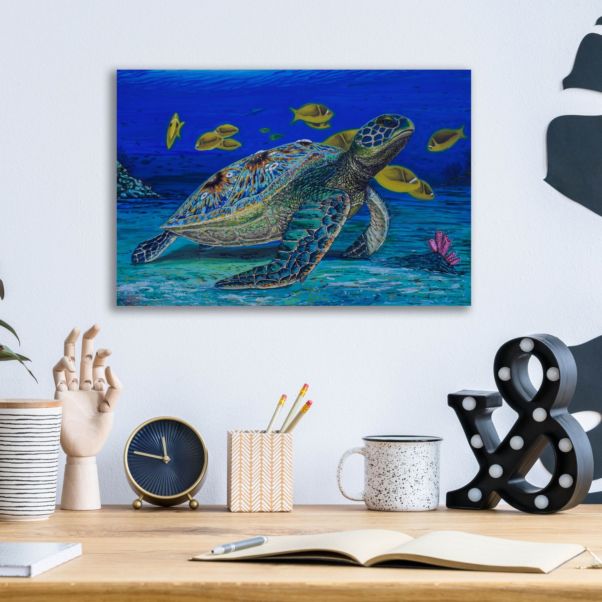 Epic Art 'Turtle Tale' by Martin Nasim, Acrylic Glass Wall Art,16x12