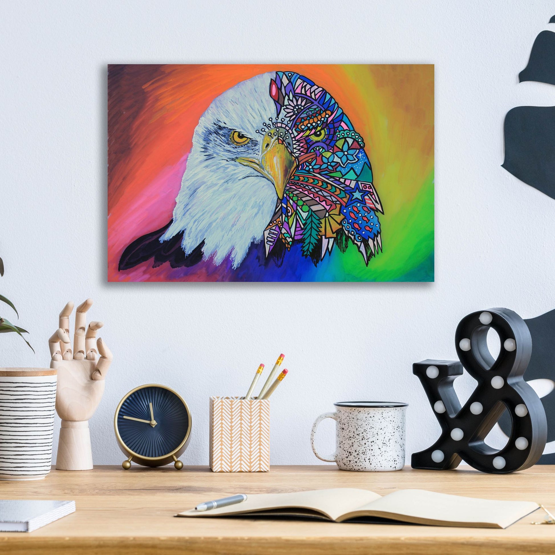 Epic Art 'Animals Of Pride - Eagle' by Martin Nasim, Acrylic Glass Wall Art,16x12