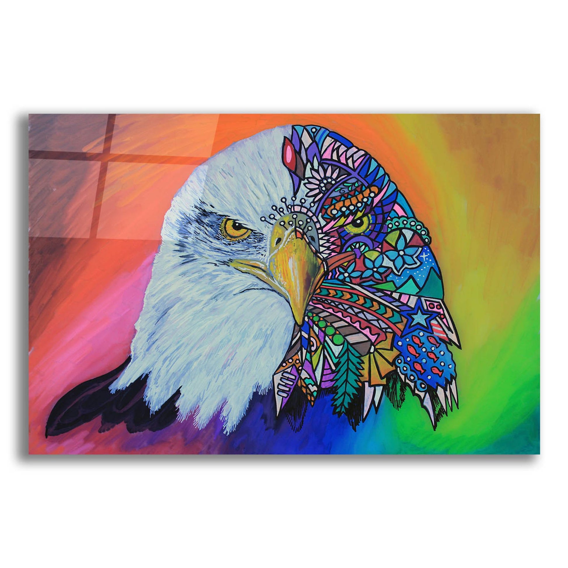 Epic Art 'Animals Of Pride - Eagle' by Martin Nasim, Acrylic Glass Wall Art,16x12