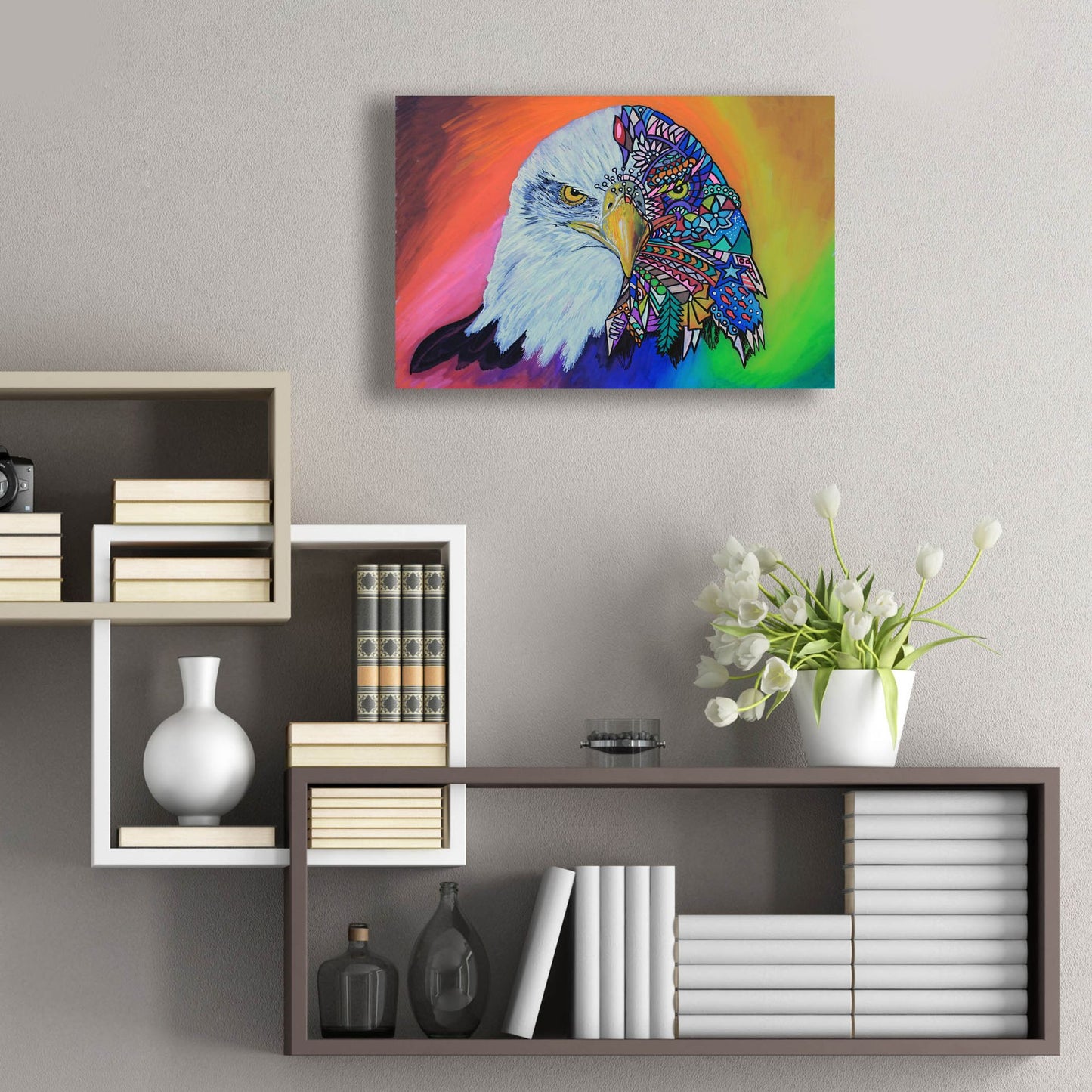 Epic Art 'Animals Of Pride - Eagle' by Martin Nasim, Acrylic Glass Wall Art,24x16