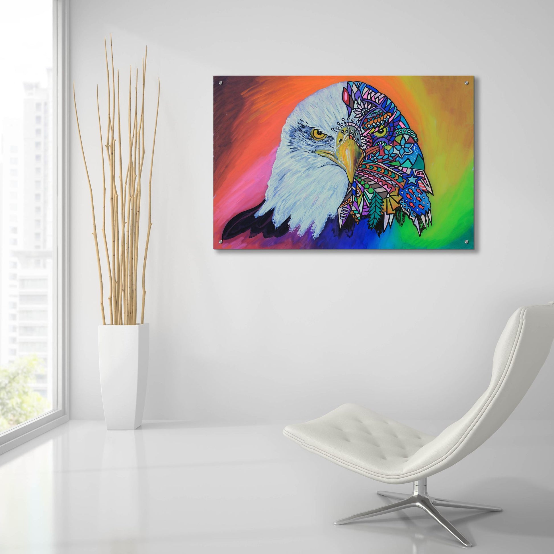 Epic Art 'Animals Of Pride - Eagle' by Martin Nasim, Acrylic Glass Wall Art,36x24