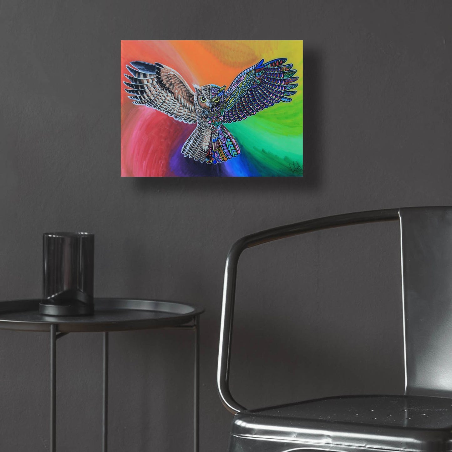 Epic Art 'Animals Of Pride - Owl' by Martin Nasim, Acrylic Glass Wall Art,16x12