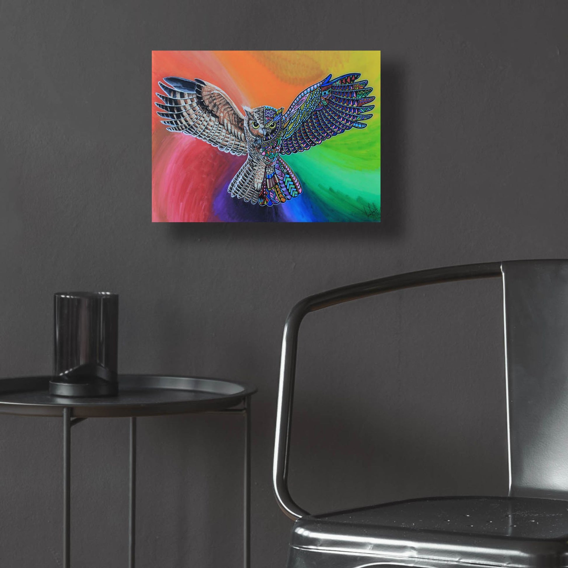 Epic Art 'Animals Of Pride - Owl' by Martin Nasim, Acrylic Glass Wall Art,16x12
