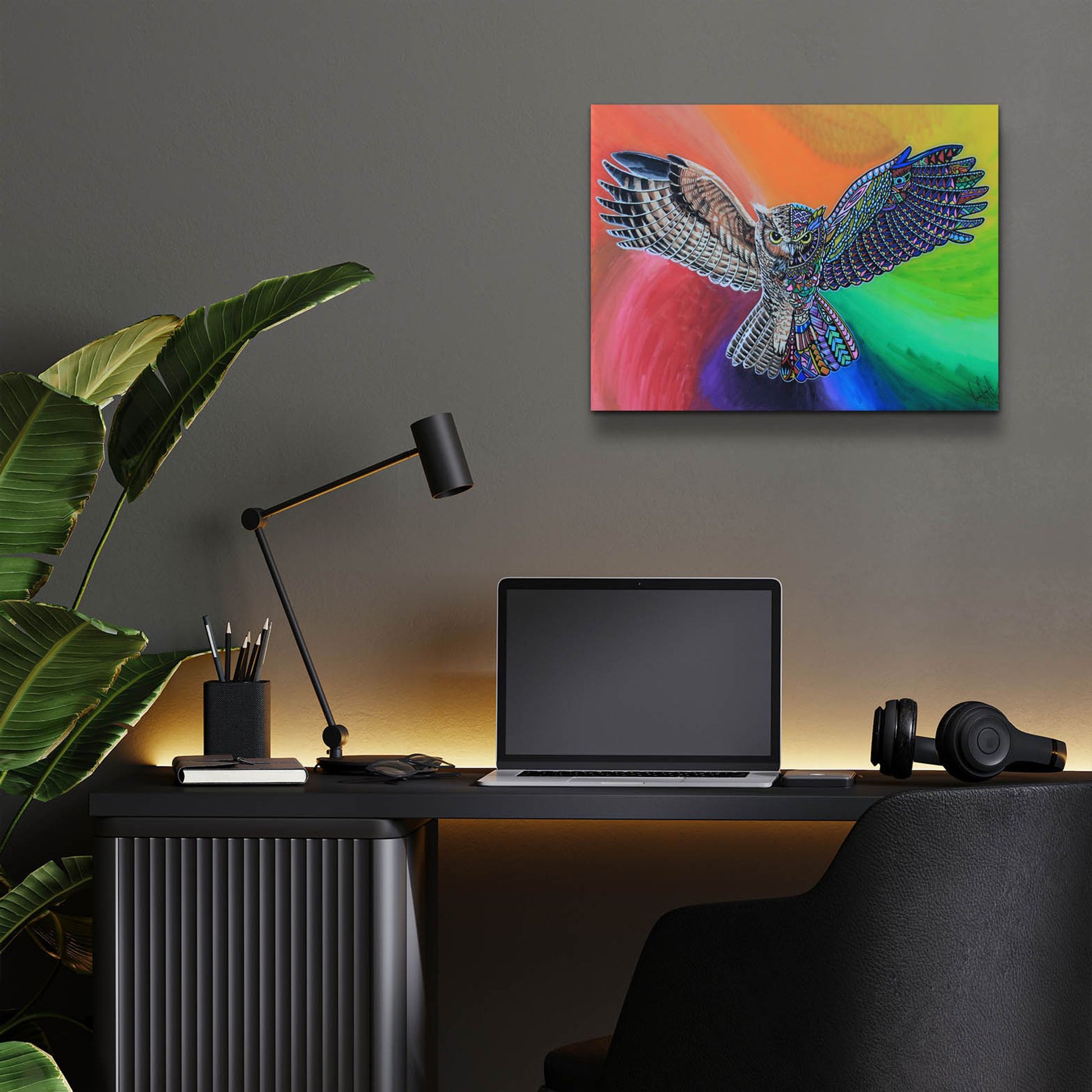 Epic Art 'Animals Of Pride - Owl' by Martin Nasim, Acrylic Glass Wall Art,16x12