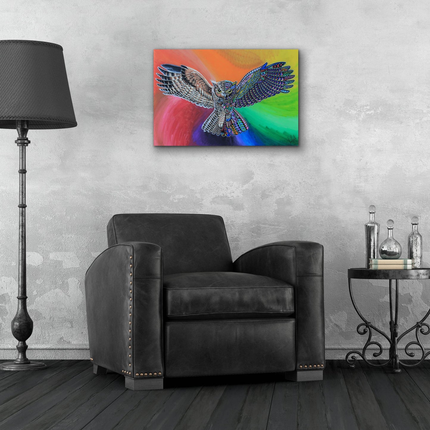 Epic Art 'Animals Of Pride - Owl' by Martin Nasim, Acrylic Glass Wall Art,24x16