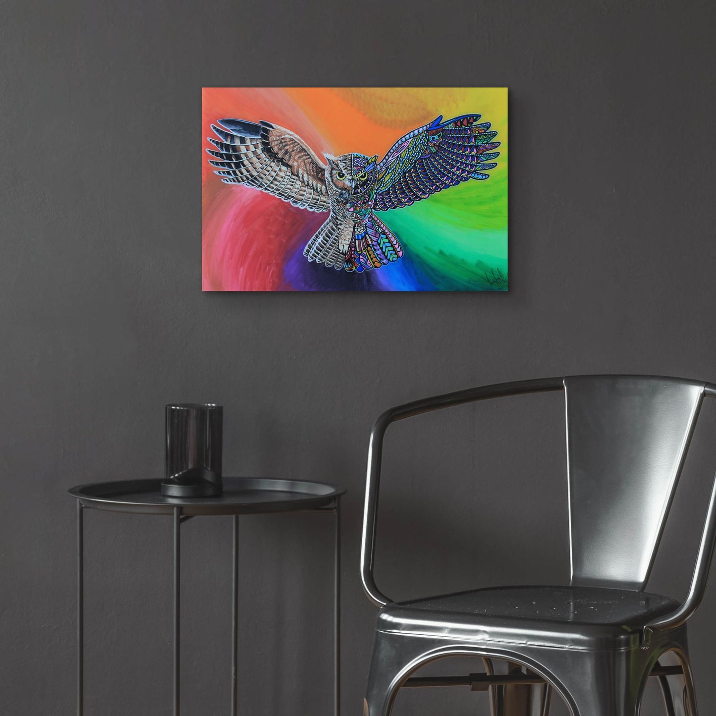 Epic Art 'Animals Of Pride - Owl' by Martin Nasim, Acrylic Glass Wall Art,24x16