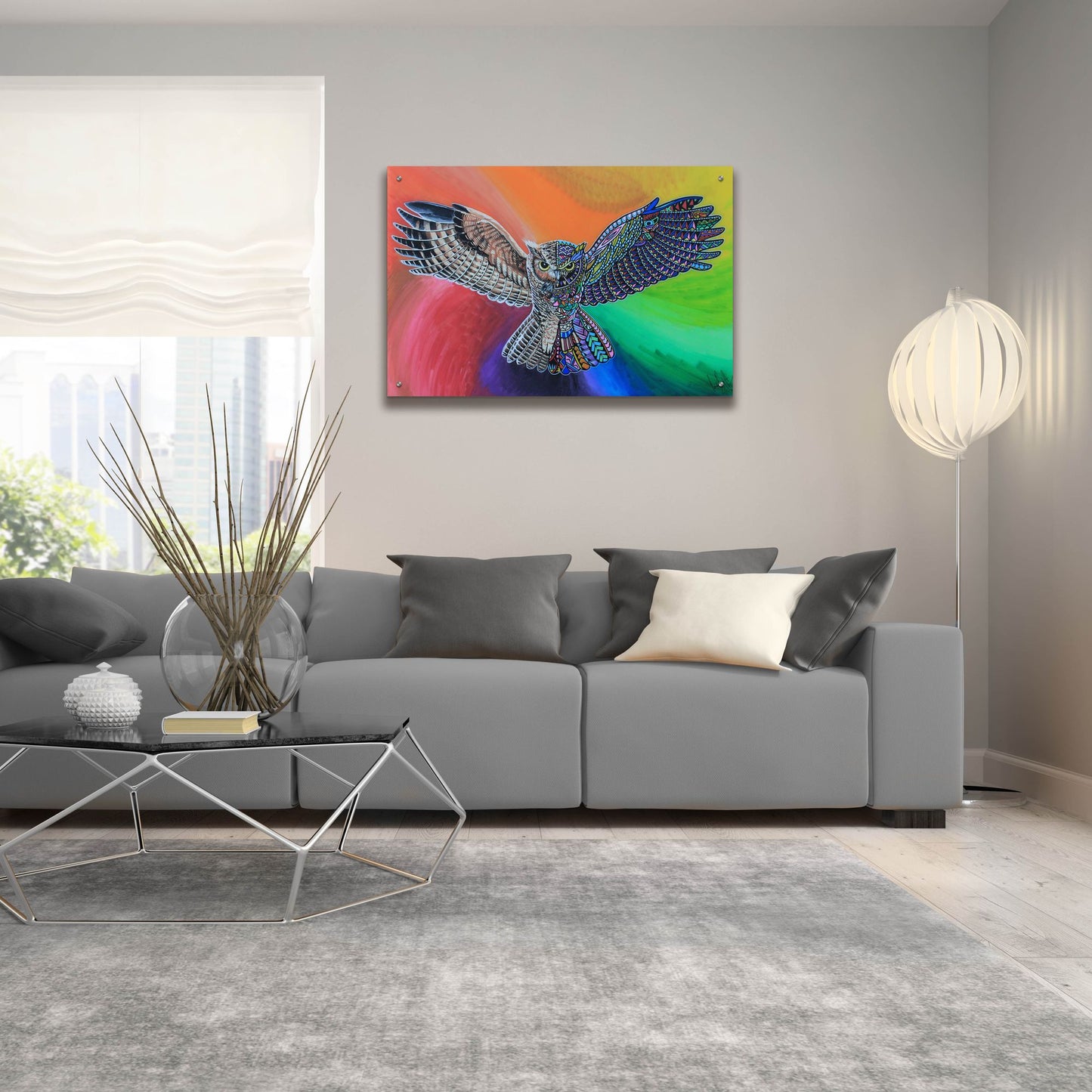 Epic Art 'Animals Of Pride - Owl' by Martin Nasim, Acrylic Glass Wall Art,36x24