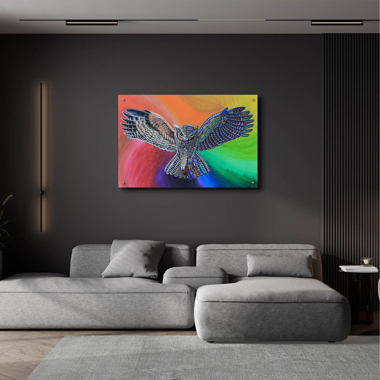 Epic Art 'Animals Of Pride - Owl' by Martin Nasim, Acrylic Glass Wall Art,36x24