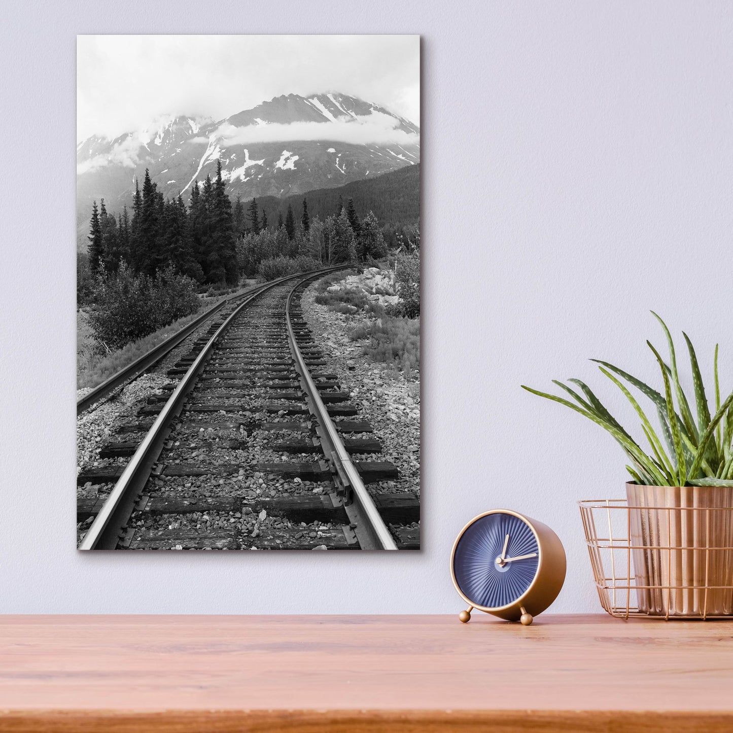 Epic Art 'Railroad Tracks, Alaska 85' by Monte Nagler, Acrylic Glass Wall Art,12x16