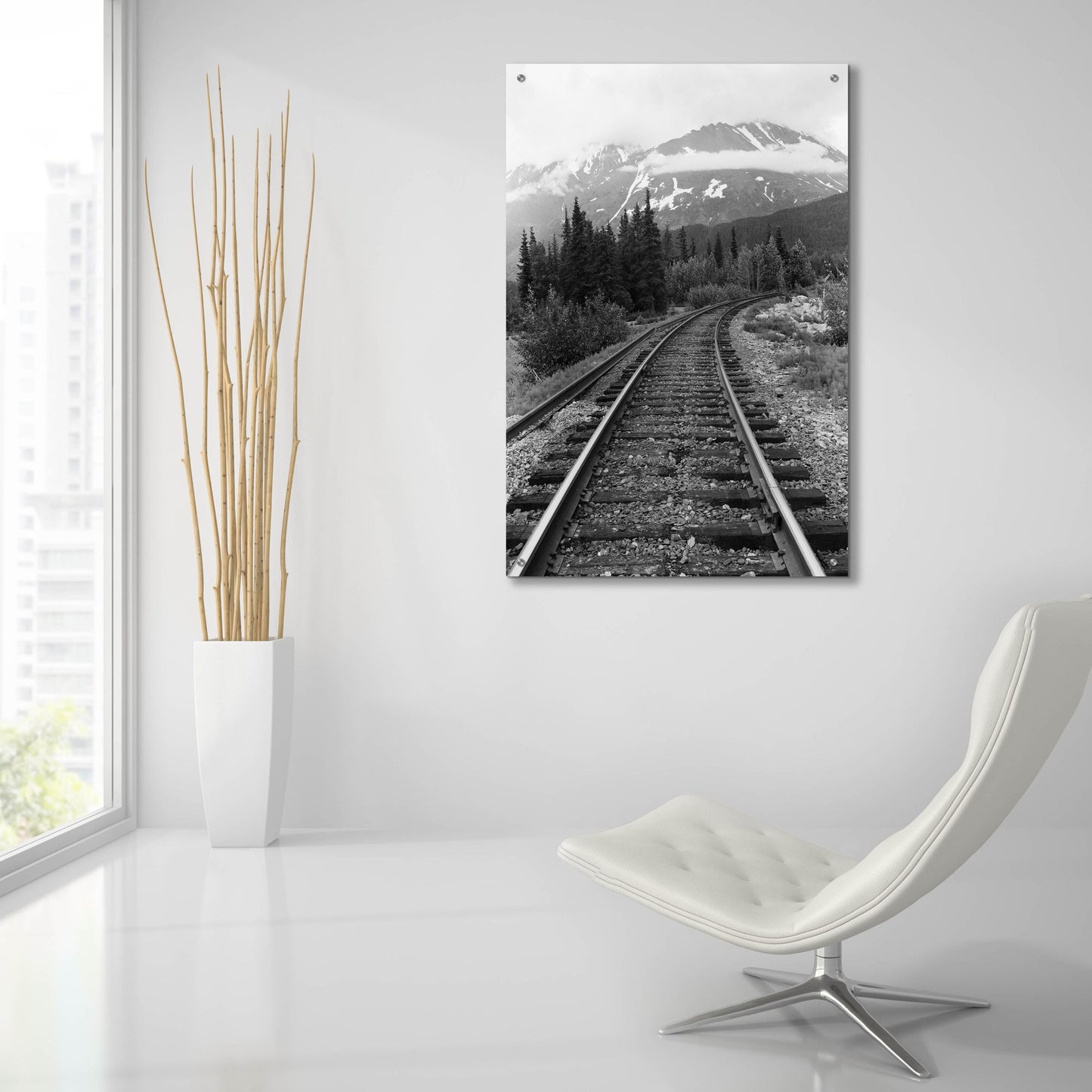 Epic Art 'Railroad Tracks, Alaska 85' by Monte Nagler, Acrylic Glass Wall Art,24x36