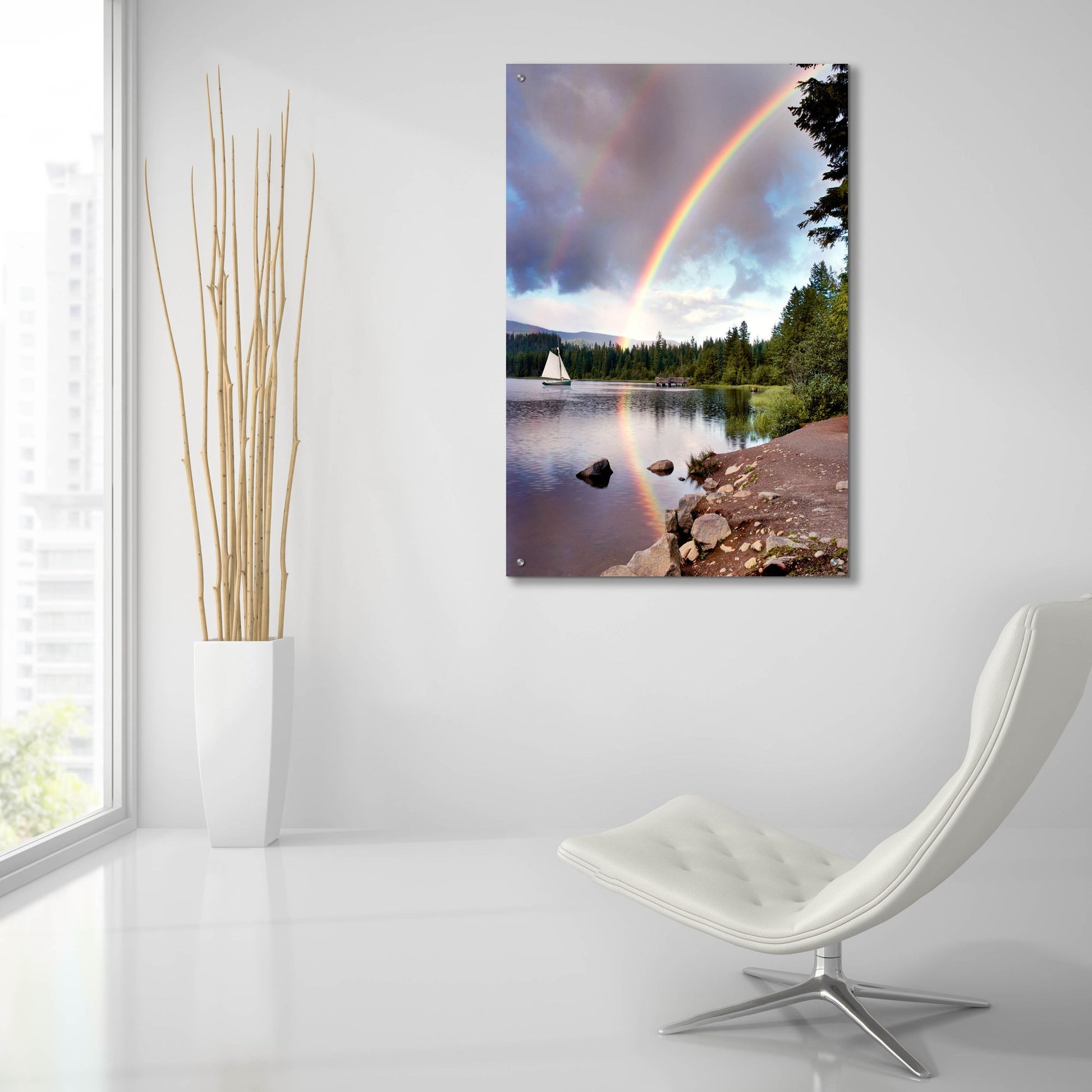 Epic Art 'Sailing Under Rainbows, Oregon 97' by Monte Nagler, Acrylic Glass Wall Art,24x36