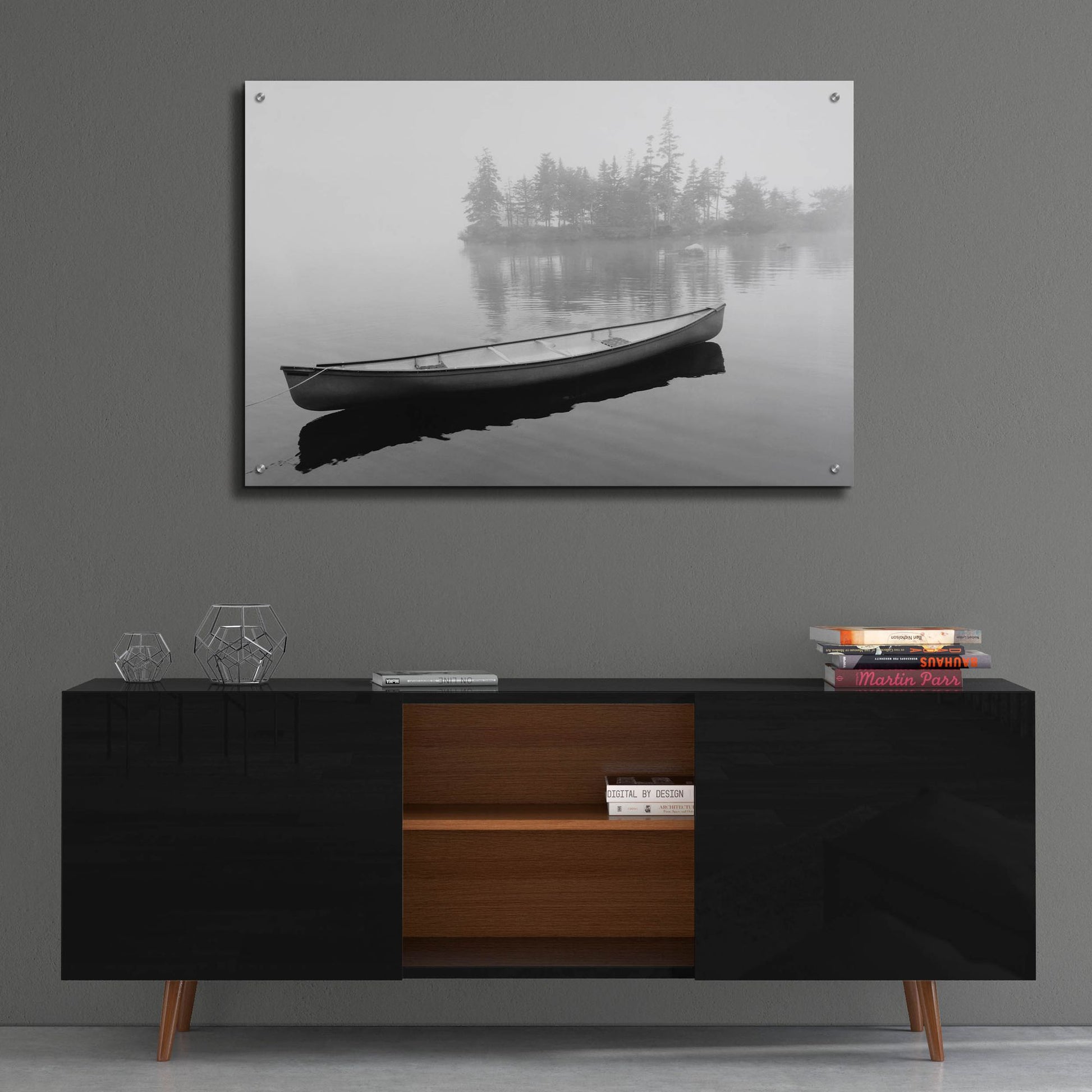 Epic Art 'Lone Canoe, Nova Scotia, Canada 04' by Monte Nagler, Acrylic Glass Wall Art,36x24