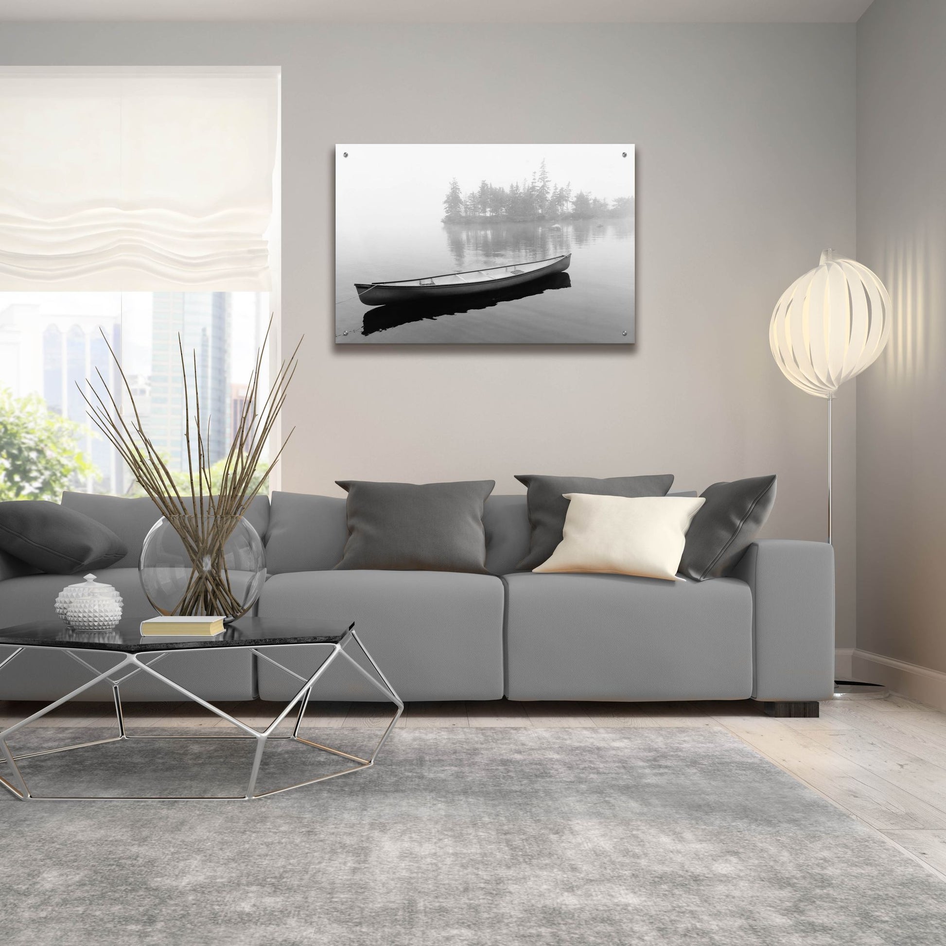 Epic Art 'Lone Canoe, Nova Scotia, Canada 04' by Monte Nagler, Acrylic Glass Wall Art,36x24