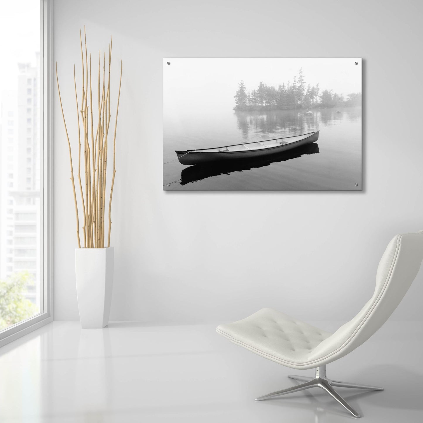 Epic Art 'Lone Canoe, Nova Scotia, Canada 04' by Monte Nagler, Acrylic Glass Wall Art,36x24