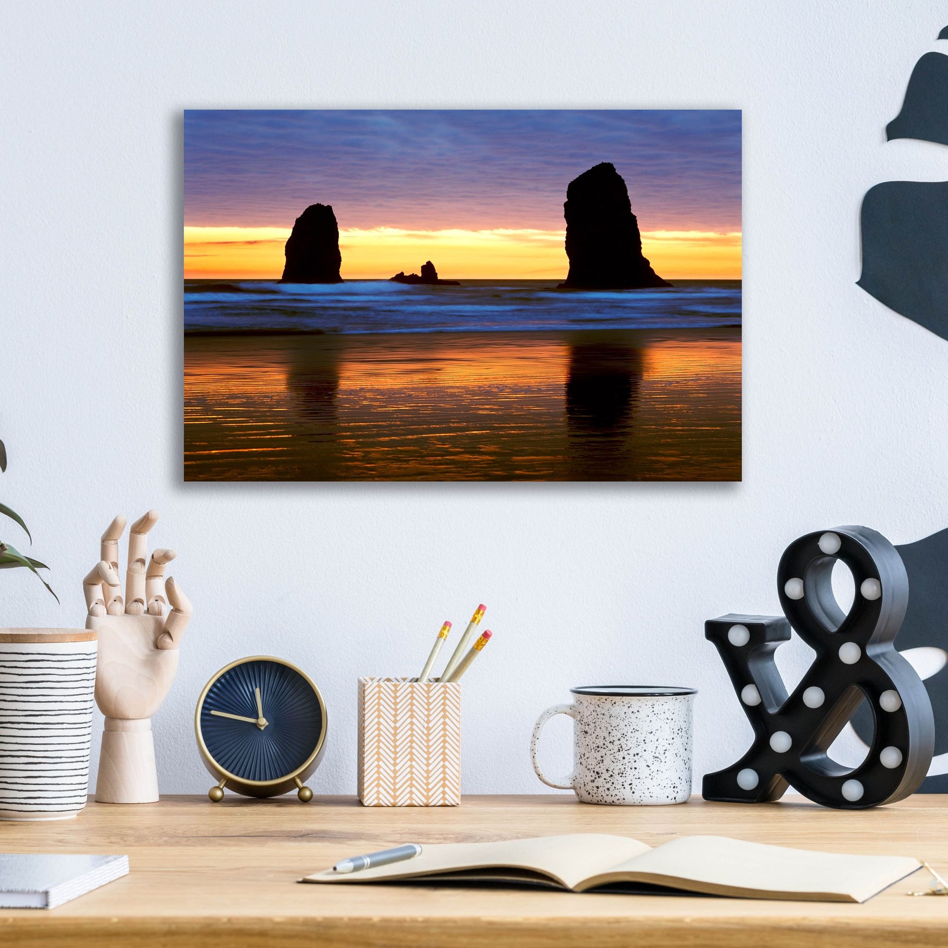 Epic Art 'Canyon Beach Sunset, Oregon 02' by Monte Nagler, Acrylic Glass Wall Art,16x12