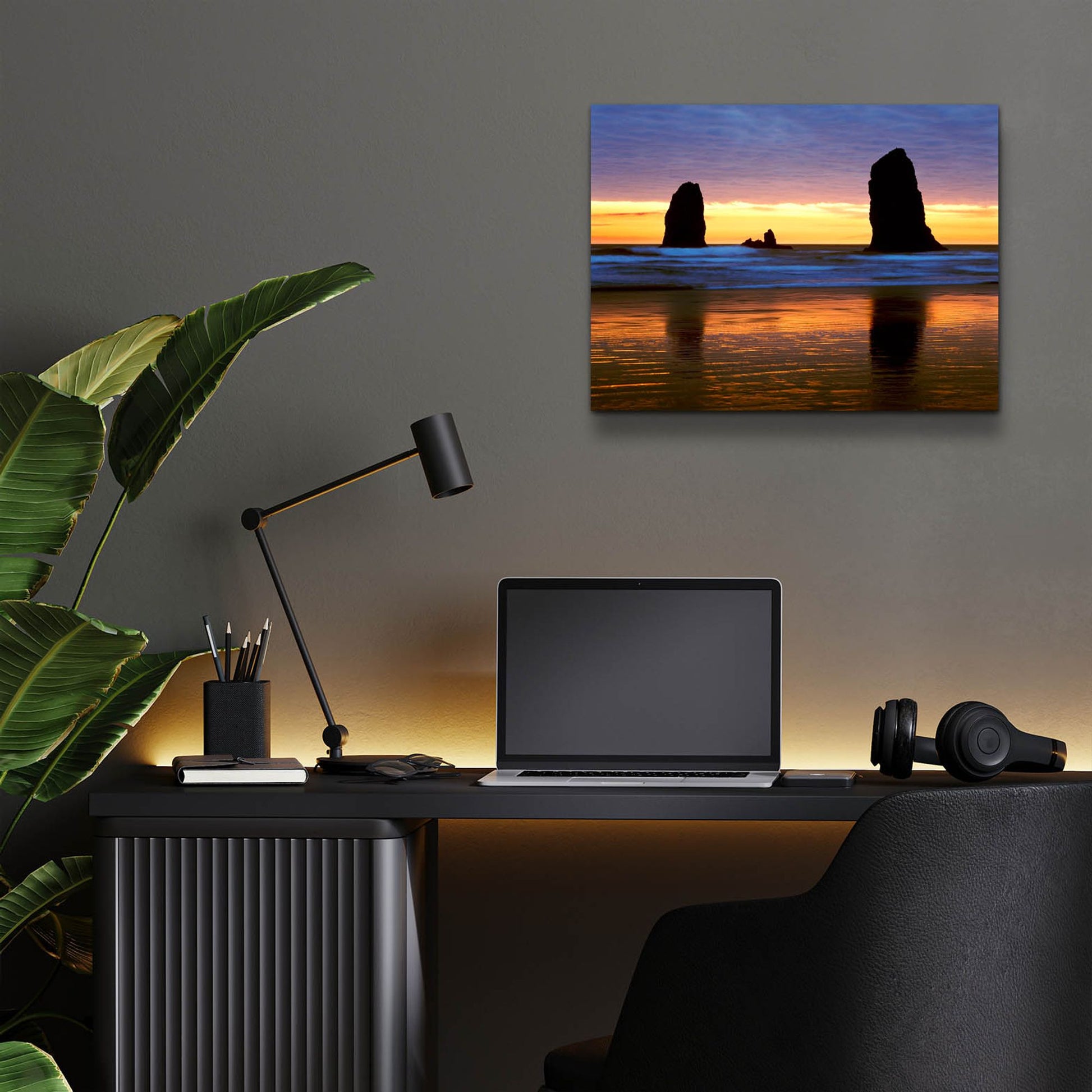 Epic Art 'Canyon Beach Sunset, Oregon 02' by Monte Nagler, Acrylic Glass Wall Art,16x12