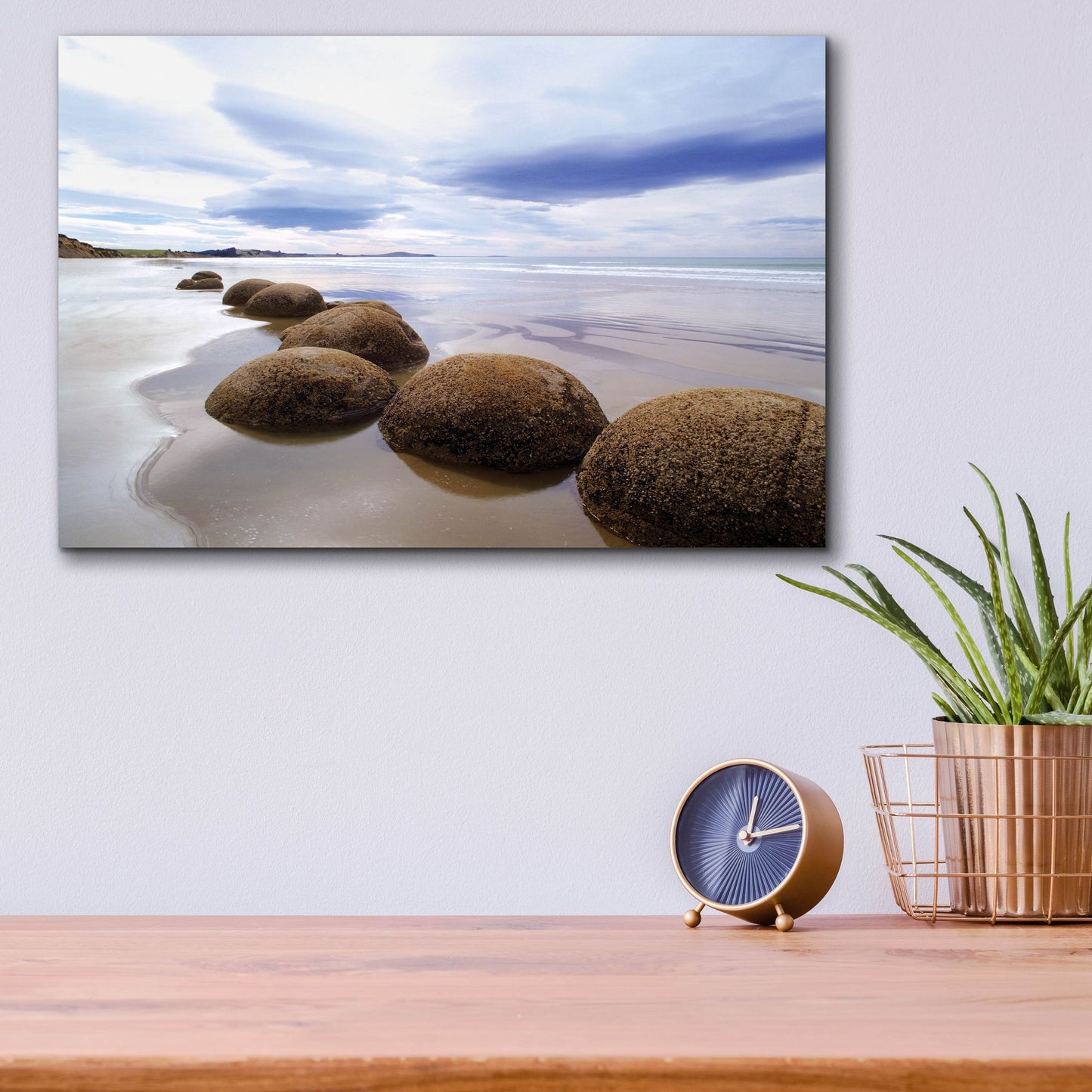 Epic Art 'Moeraki Boulders 3, New Zealand 98' by Monte Nagler, Acrylic Glass Wall Art,16x12