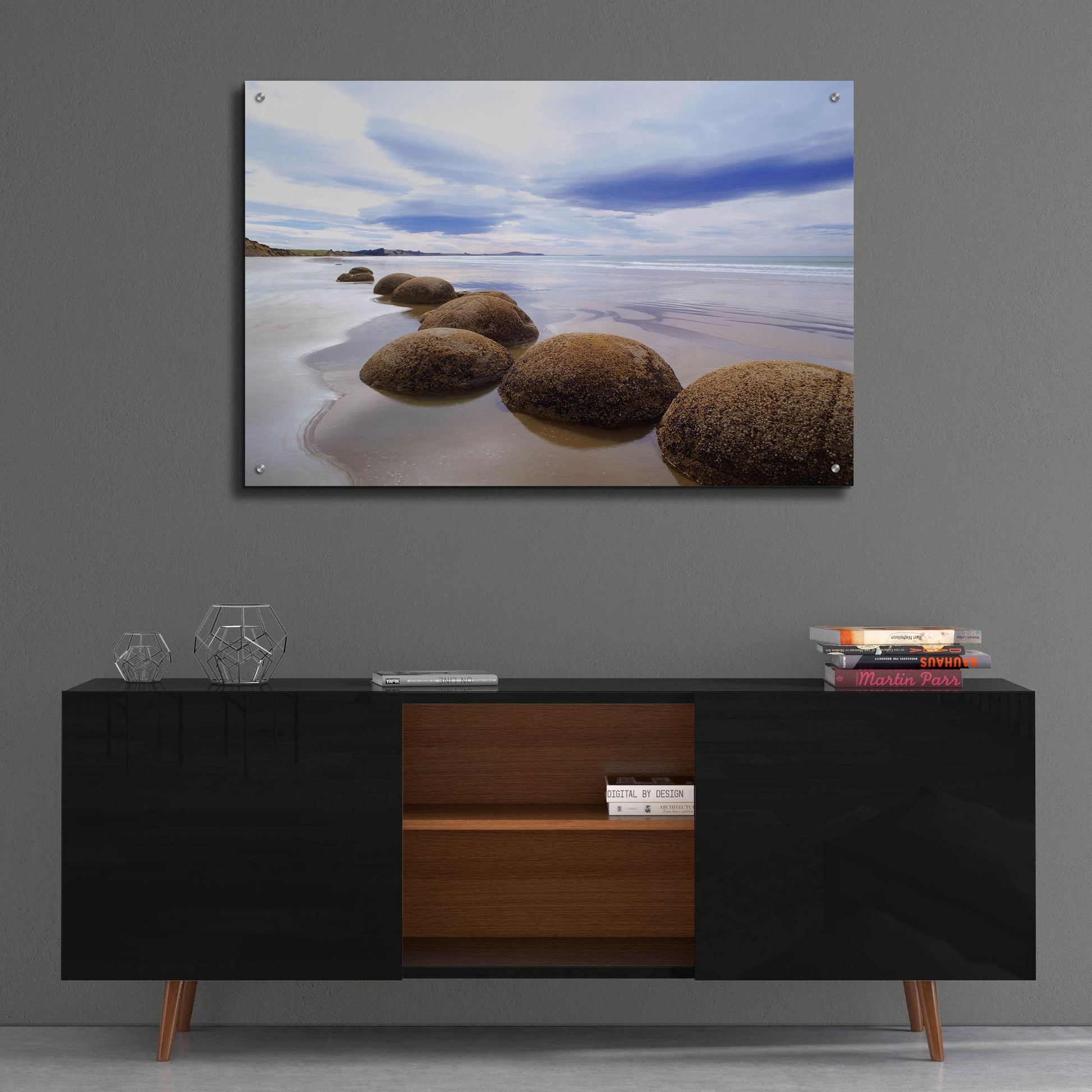 Epic Art 'Moeraki Boulders 3, New Zealand 98' by Monte Nagler, Acrylic Glass Wall Art,36x24