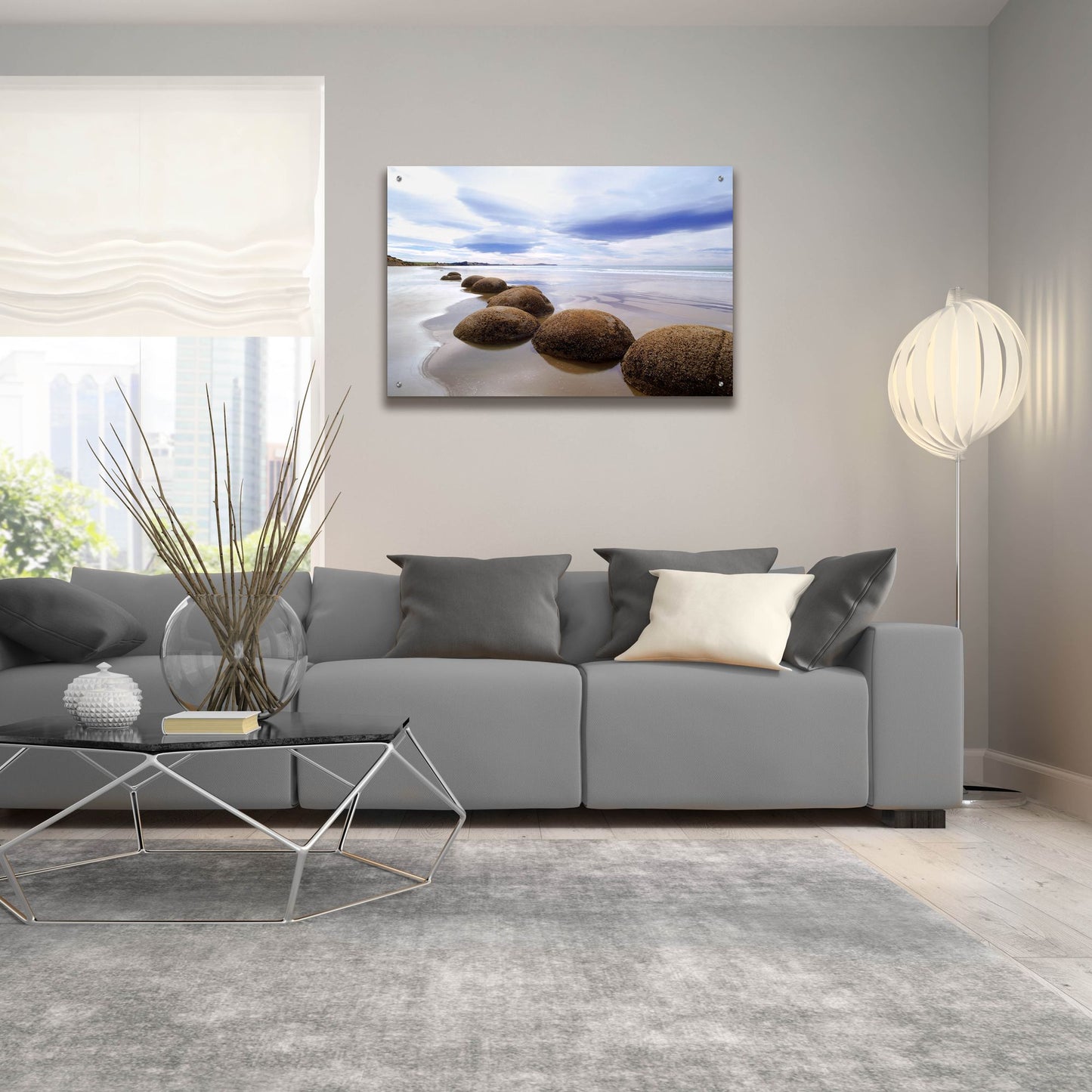 Epic Art 'Moeraki Boulders 3, New Zealand 98' by Monte Nagler, Acrylic Glass Wall Art,36x24