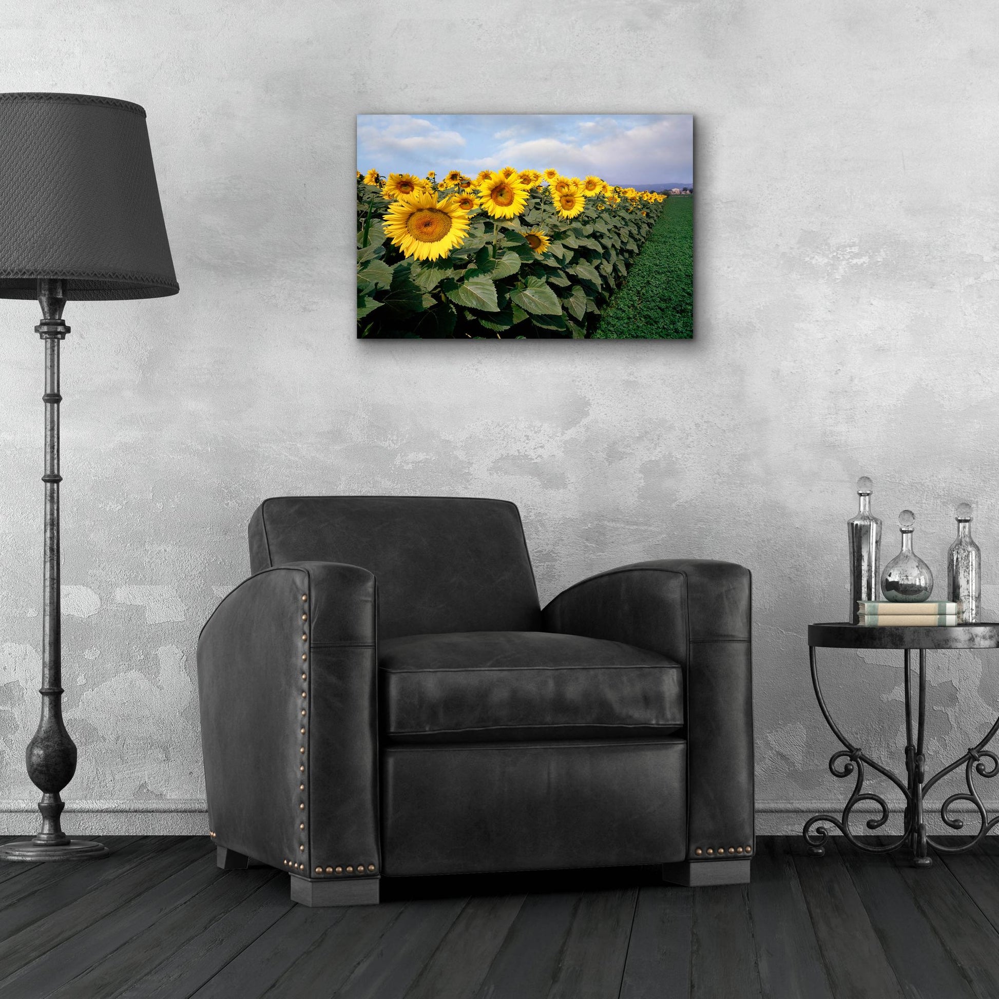 Epic Art 'Sunflowers Sentinels, Rome, Italy 87' by Monte Nagler, Acrylic Glass Wall Art,24x16