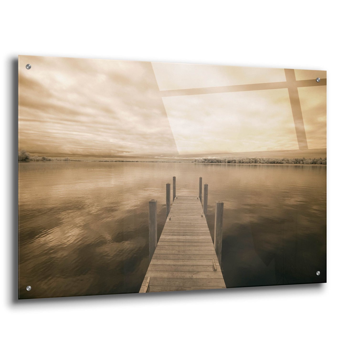 Epic Art 'Dock at Crooked Lake, Conway, Michigan 09' by Monte Nagler, Acrylic Glass Wall Art,36x24