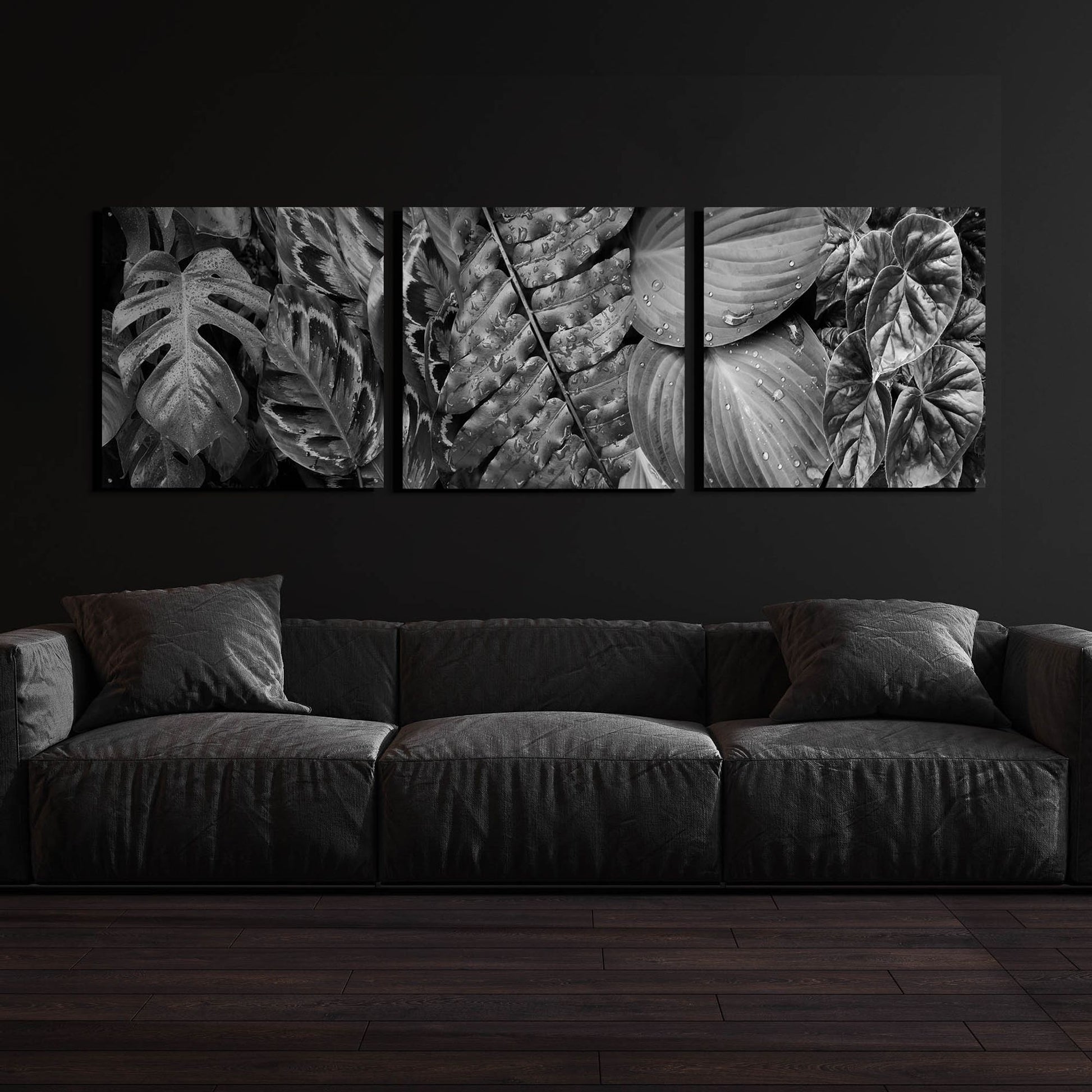 Epic Art 'Leaf Montage' by Monte Nagler, Acrylic Glass Wall Art, 3 Piece Set,108x36