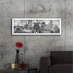 Epic Art 'Paris Montage' by Monte Nagler, Acrylic Glass Wall Art,48x16
