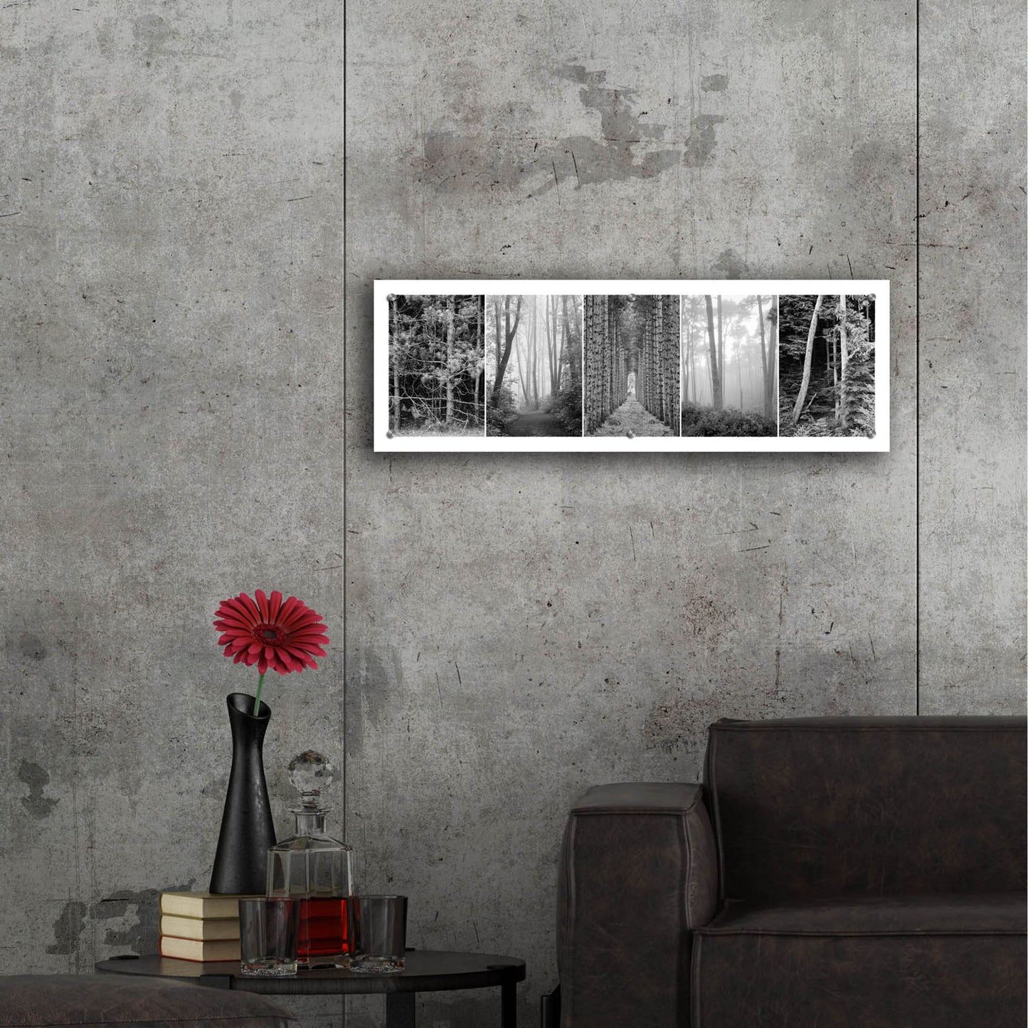 Epic Art 'Tree Montage 1' by Monte Nagler, Acrylic Glass Wall Art,36x12