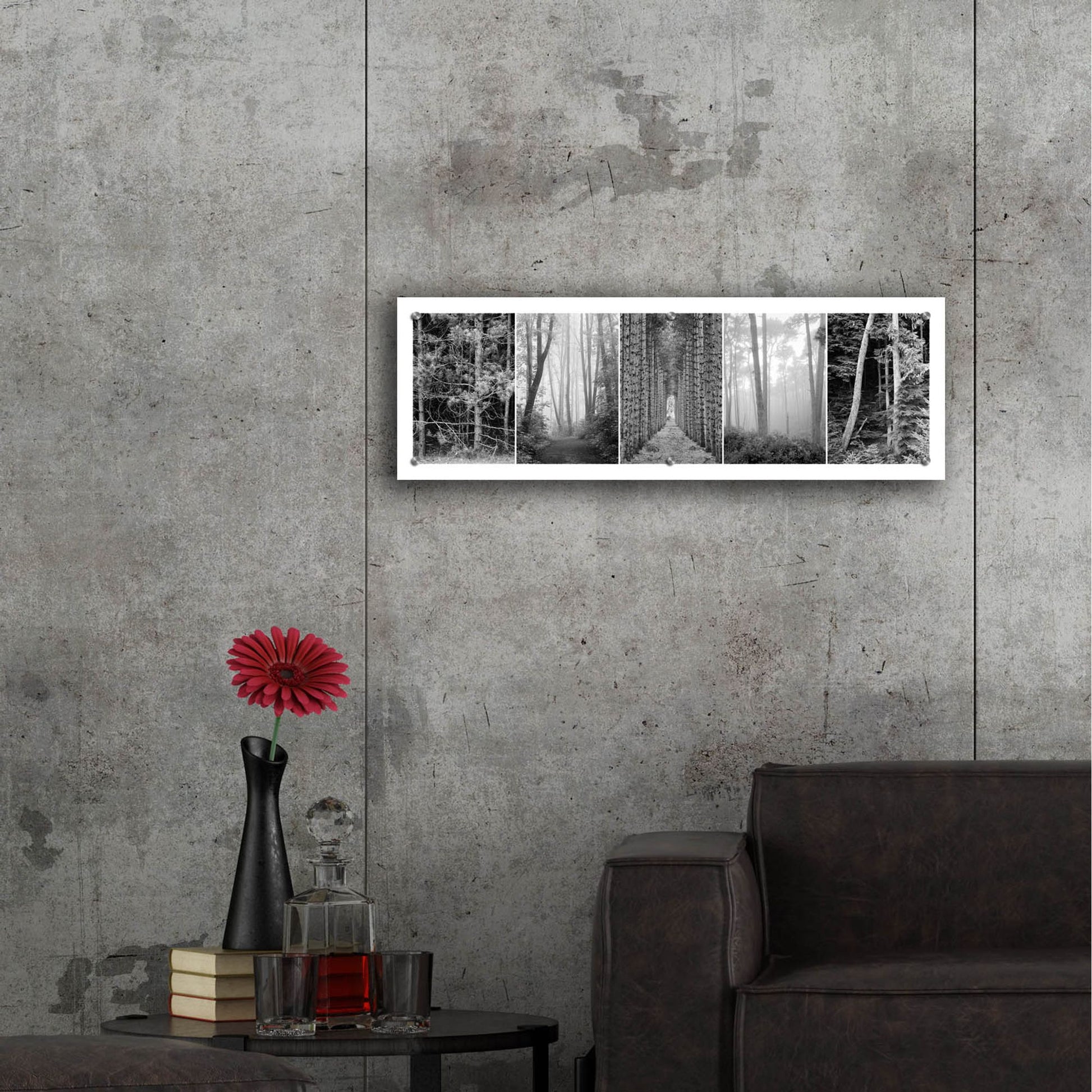 Epic Art 'Tree Montage 1' by Monte Nagler, Acrylic Glass Wall Art,36x12