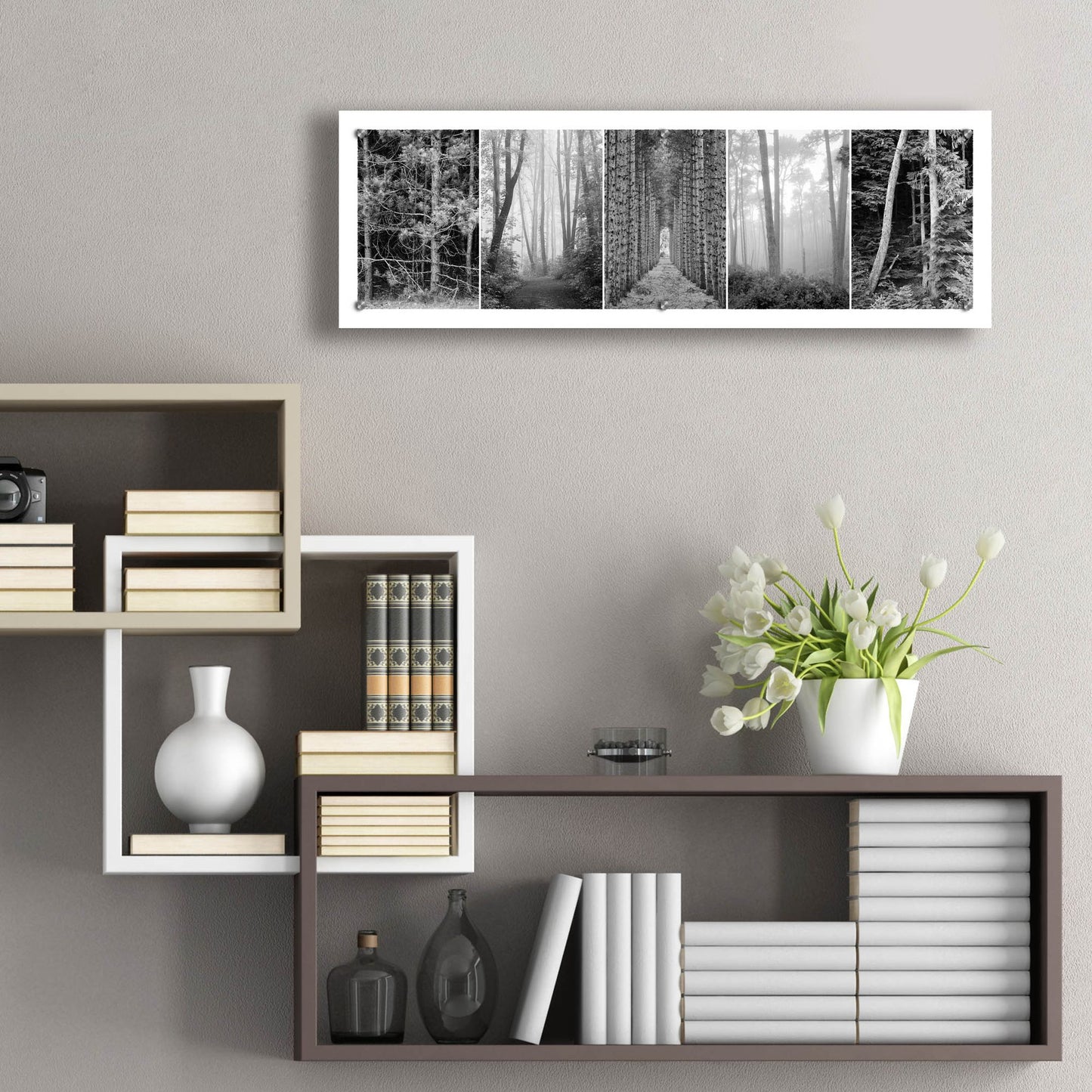 Epic Art 'Tree Montage 1' by Monte Nagler, Acrylic Glass Wall Art,36x12