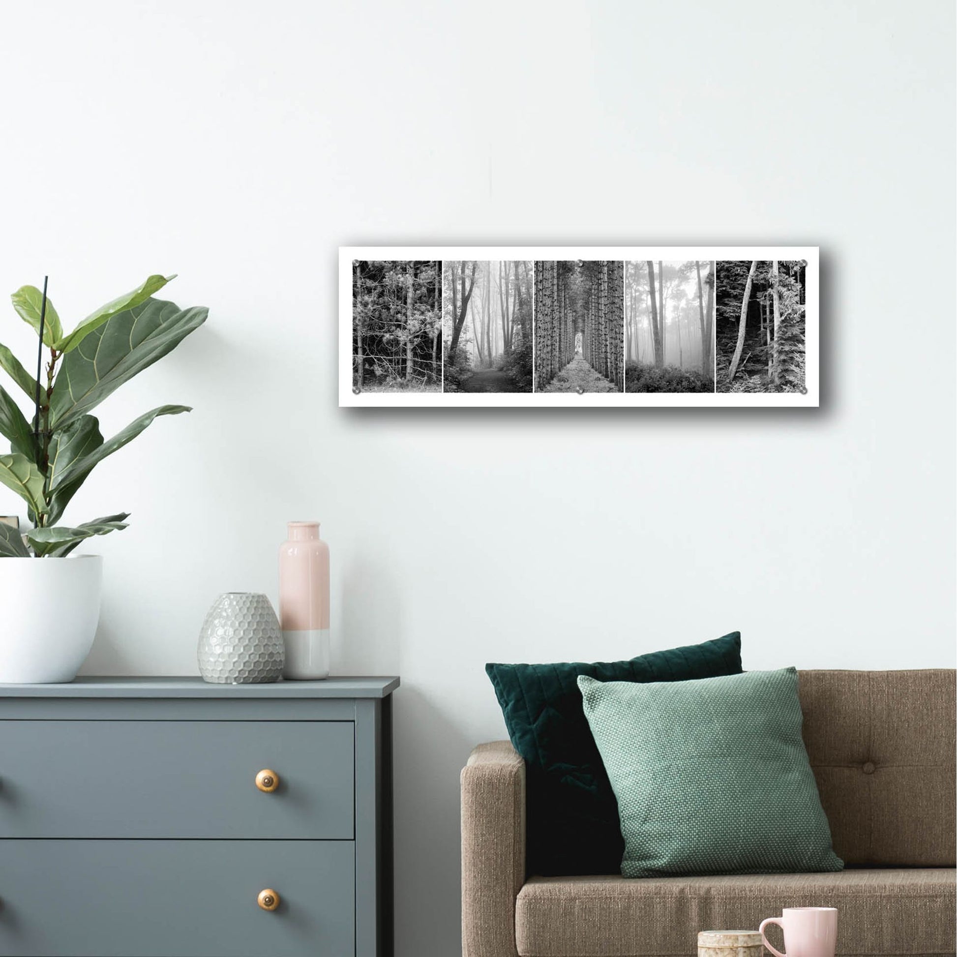 Epic Art 'Tree Montage 1' by Monte Nagler, Acrylic Glass Wall Art,36x12