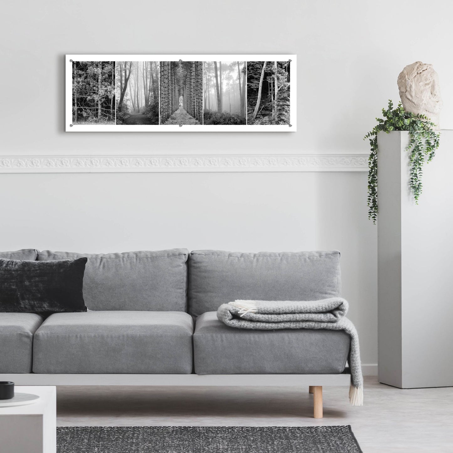 Epic Art 'Tree Montage 1' by Monte Nagler, Acrylic Glass Wall Art,48x16